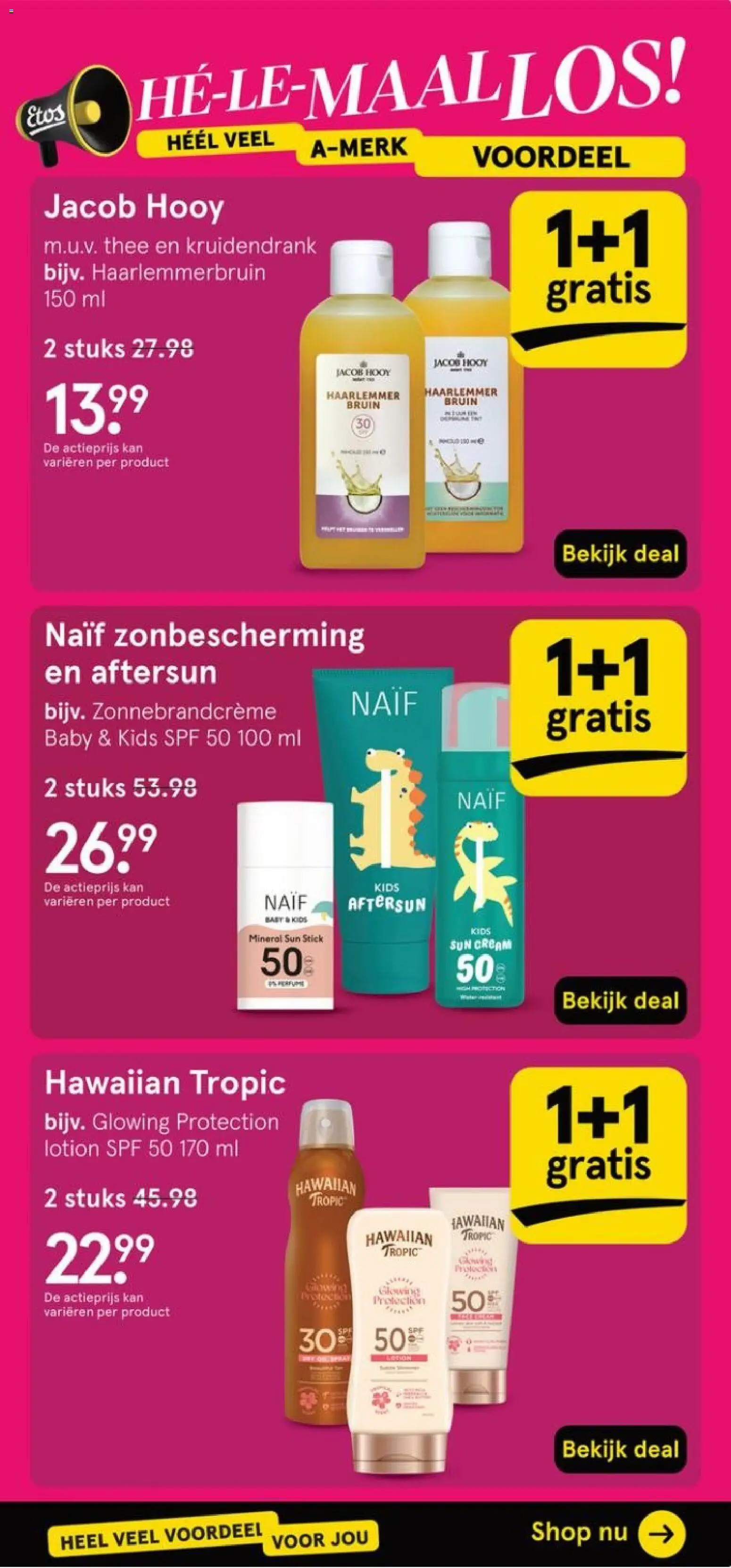 {H1} | Pagina: 9 | Producten: Thee, Kan, Zonnebrandcrème