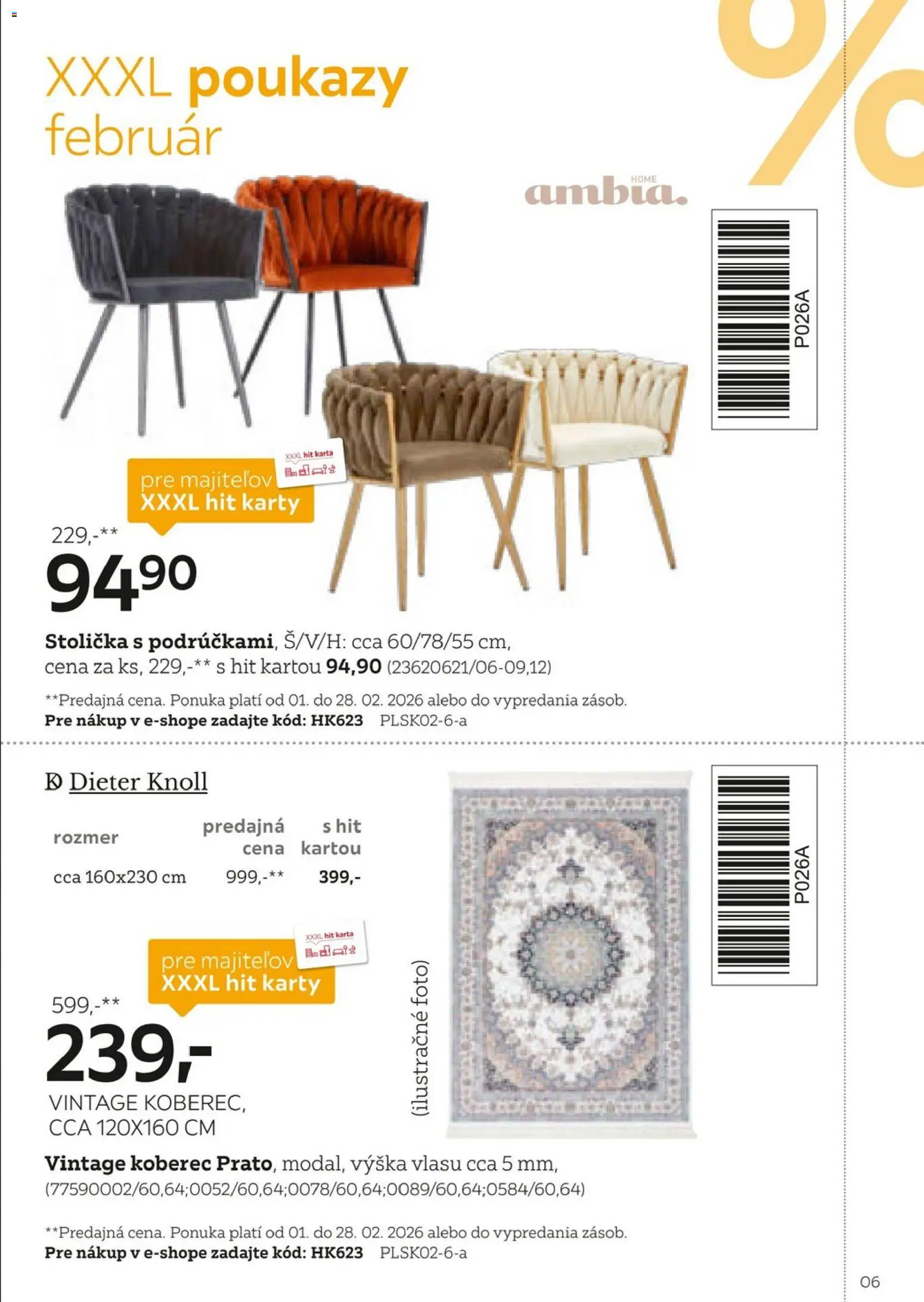 Nové XXXLutz akcie – leták je platný od 01.02.2026 | Strana: 6 | Produkty: Koberec, Stolička