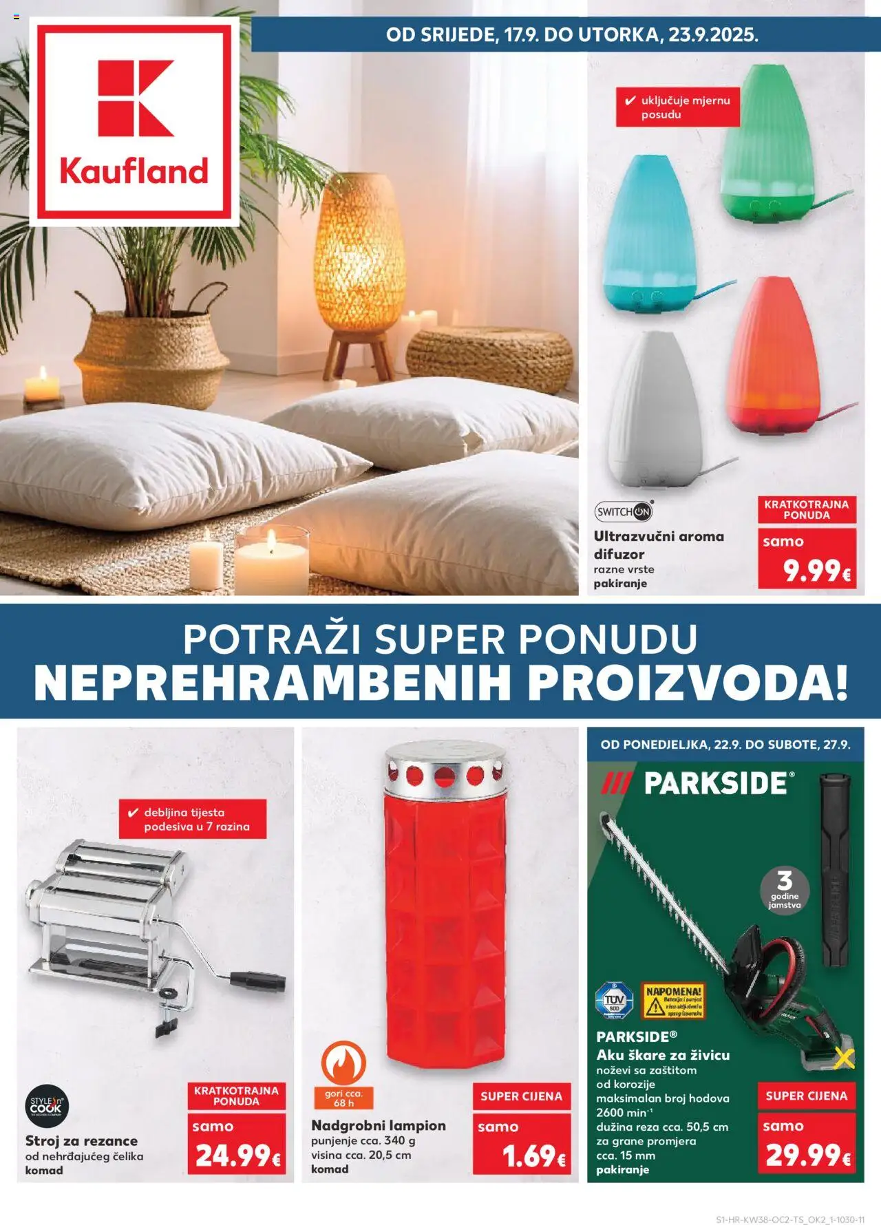 Kaufland katalog | vrijedi od 17.09.2025 | Stranica: 1 | Proizvodi: Lampion, Škare, Pasta, Parkside