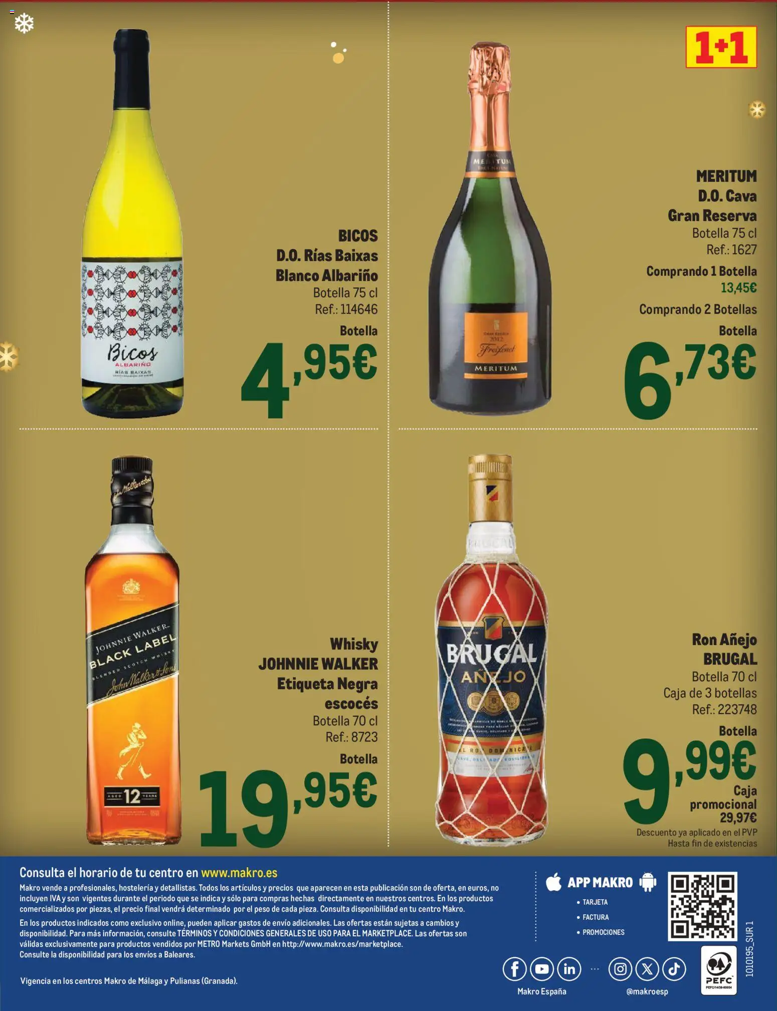Makro - Precios Sur │ válido desde el 24.11.2025 | Página: 56 | Productos: Ron, Whisky, Peso, Caja