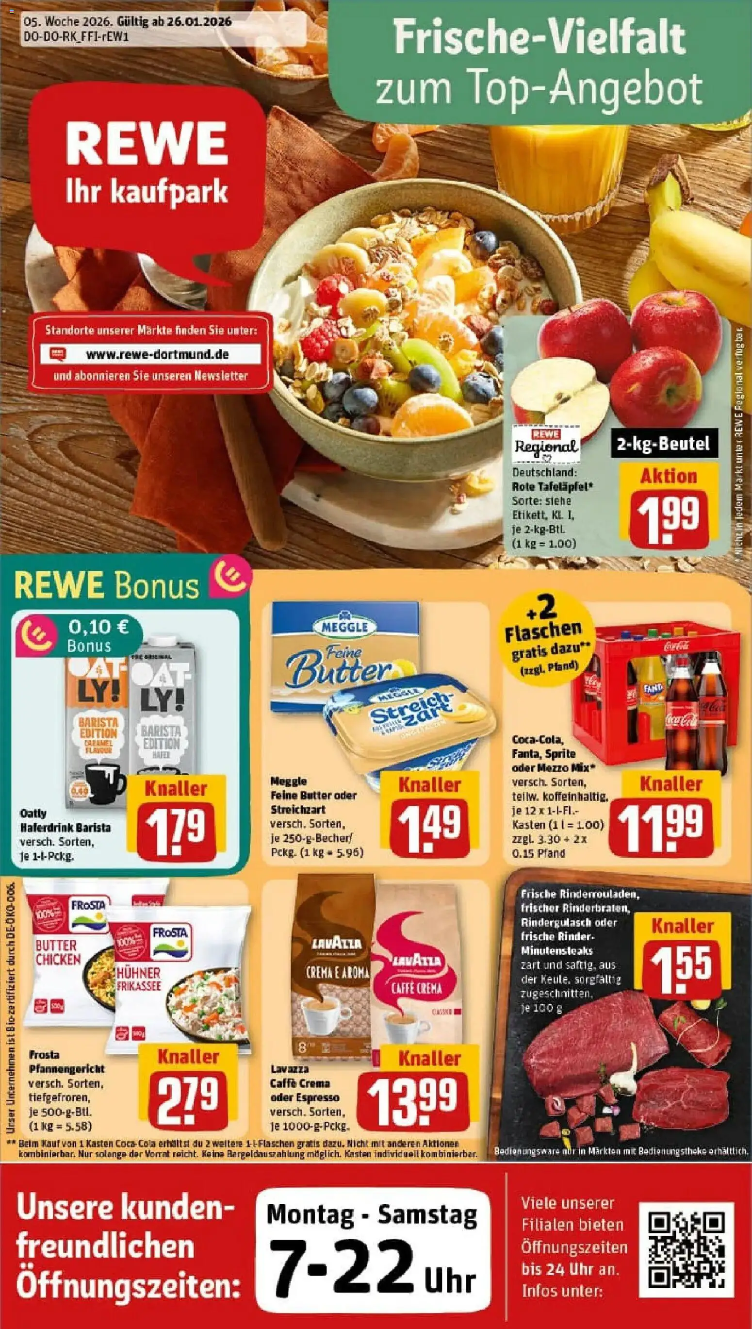 Rewe prospekt Wuppertal	 – gültig ab 26.01.2026 | Seite: 1 | Produkte: Lavazza, Sprite, Butter, Oatly