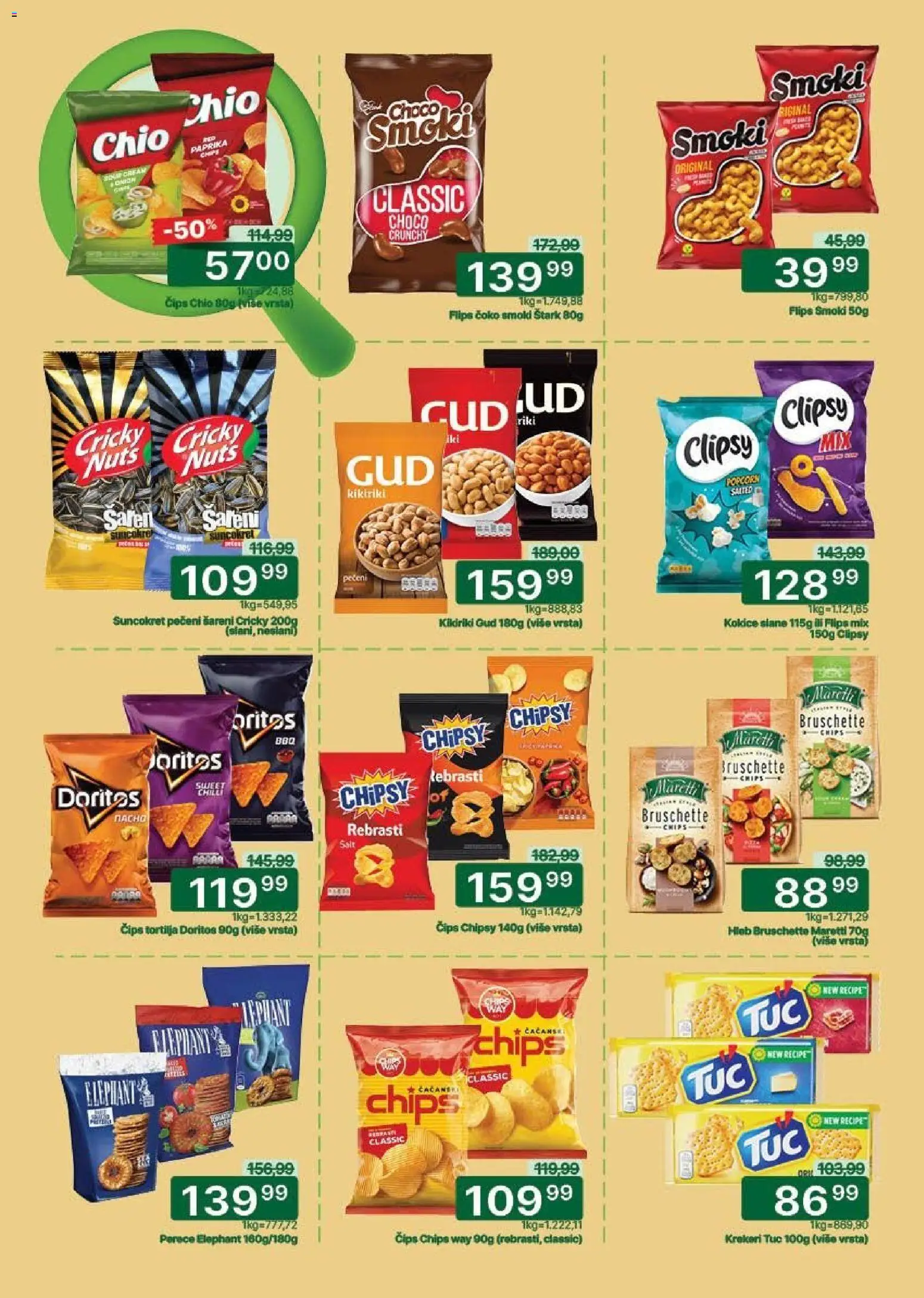 Univerexport katalog - važi od 27.04.2026 | Strana: 20 | Proizvode: Čips, Paprika, Kikiriki, Doritos
