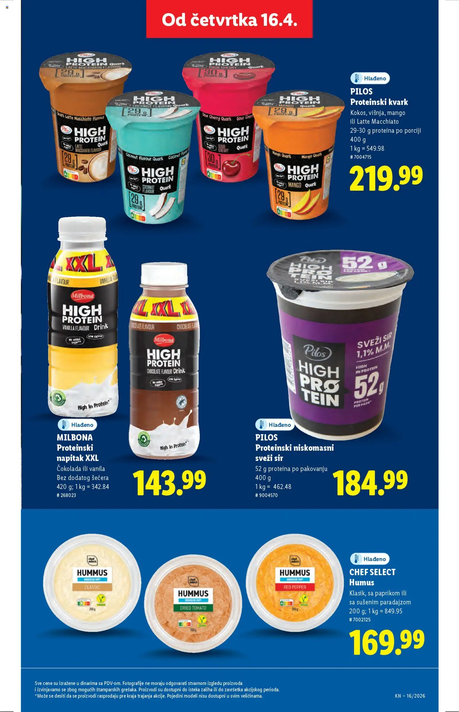 Lidl katalog - važi od 16.04.2026 | Strana: 51 | Proizvode: Protein, Hummus, Sir, Čokolada