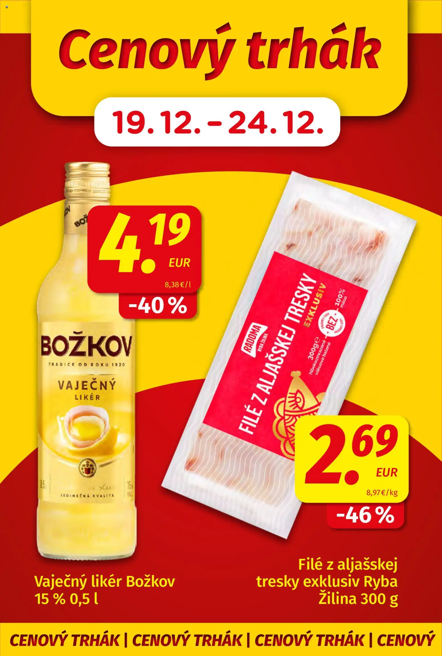 Nové Koruna akcie – leták je platný od 19.12.2025 | Strana: 2 | Produkty: Božkov, Ryba