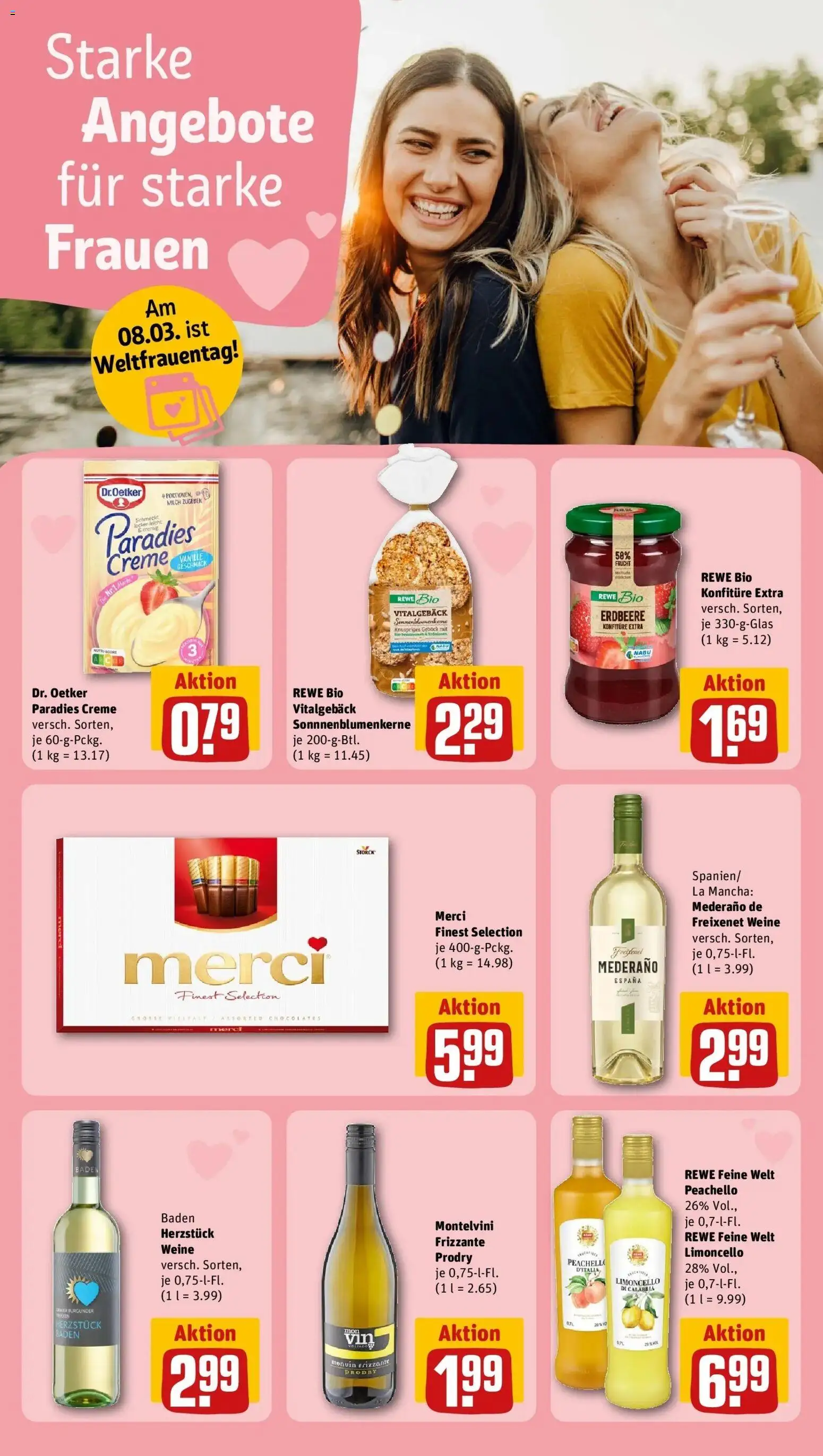 Rewe Prospekt Münster	 – gültig ab 02.03.2026 | Seite: 18 | Produkte: Merci, Freixenet, Creme, Limoncello