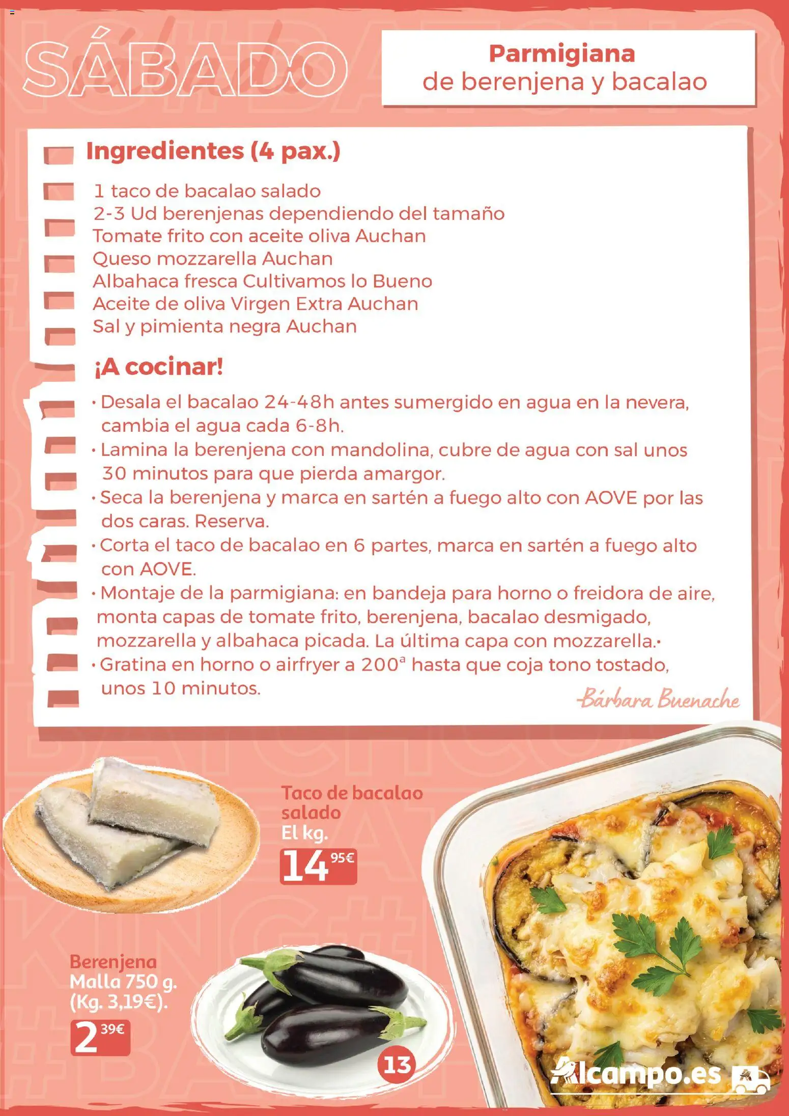 Alcampo - Batchcooking 2026 │ válido desde el 15.01.2026 | Página: 13 | Productos: Queso, Aceite, Aceite de oliva virgen extra, Bandeja