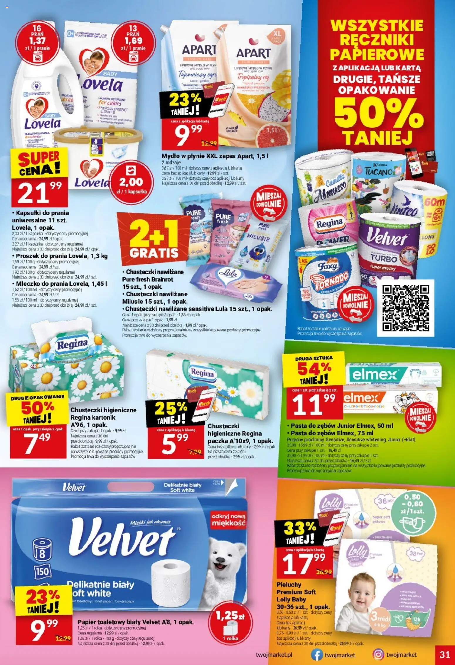 Twój Market Gazetka od 12.11.2025 | Strona: 31 | Produkty: PC, Papier toaletowy, Kapsułki do prania, Mydło