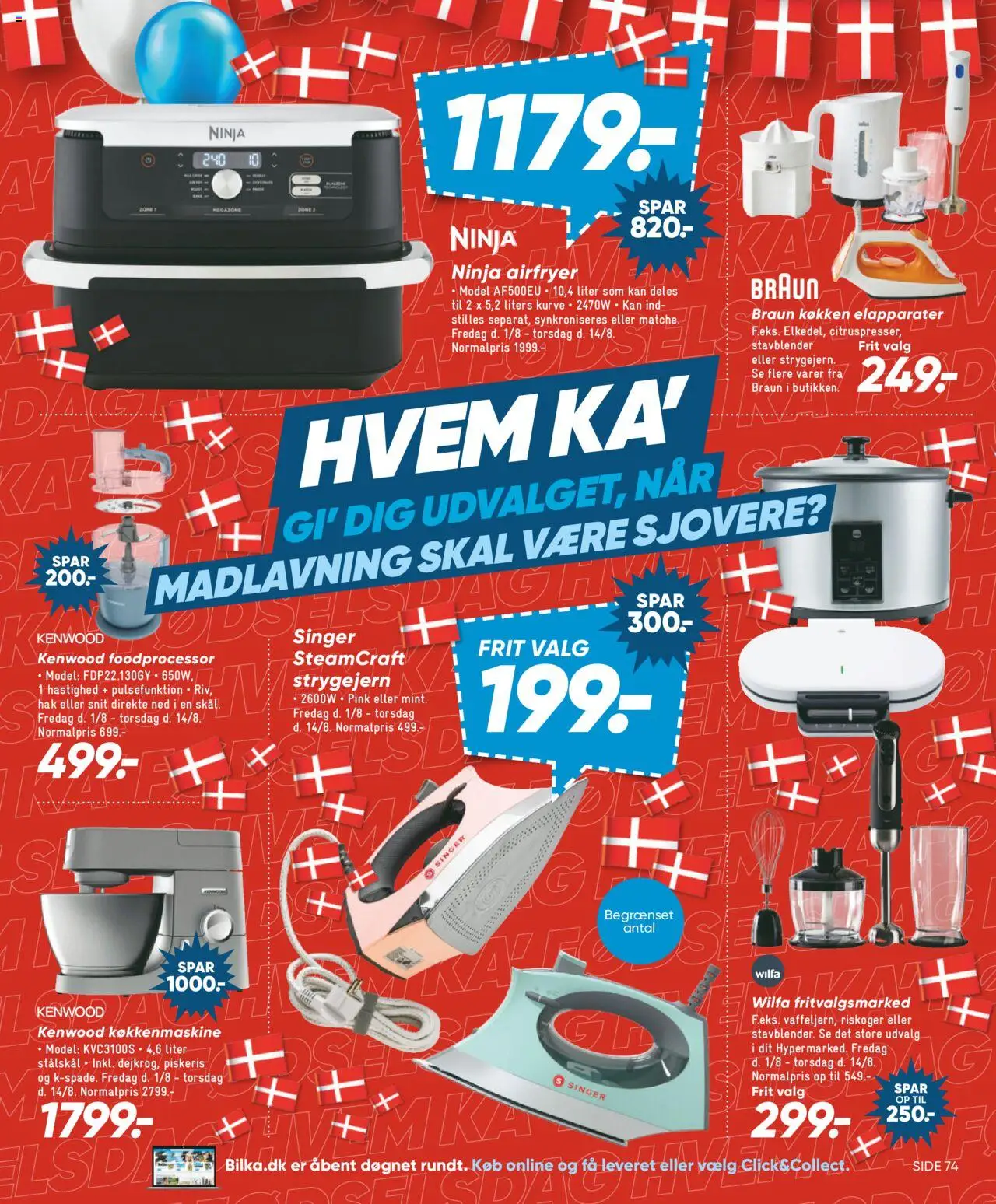 Bilka Tilbudsavis gyldig fra 01.08.2025 | Side: 43 | Produkter: Foodprocessor, Søm, Strygejern, Piskeris