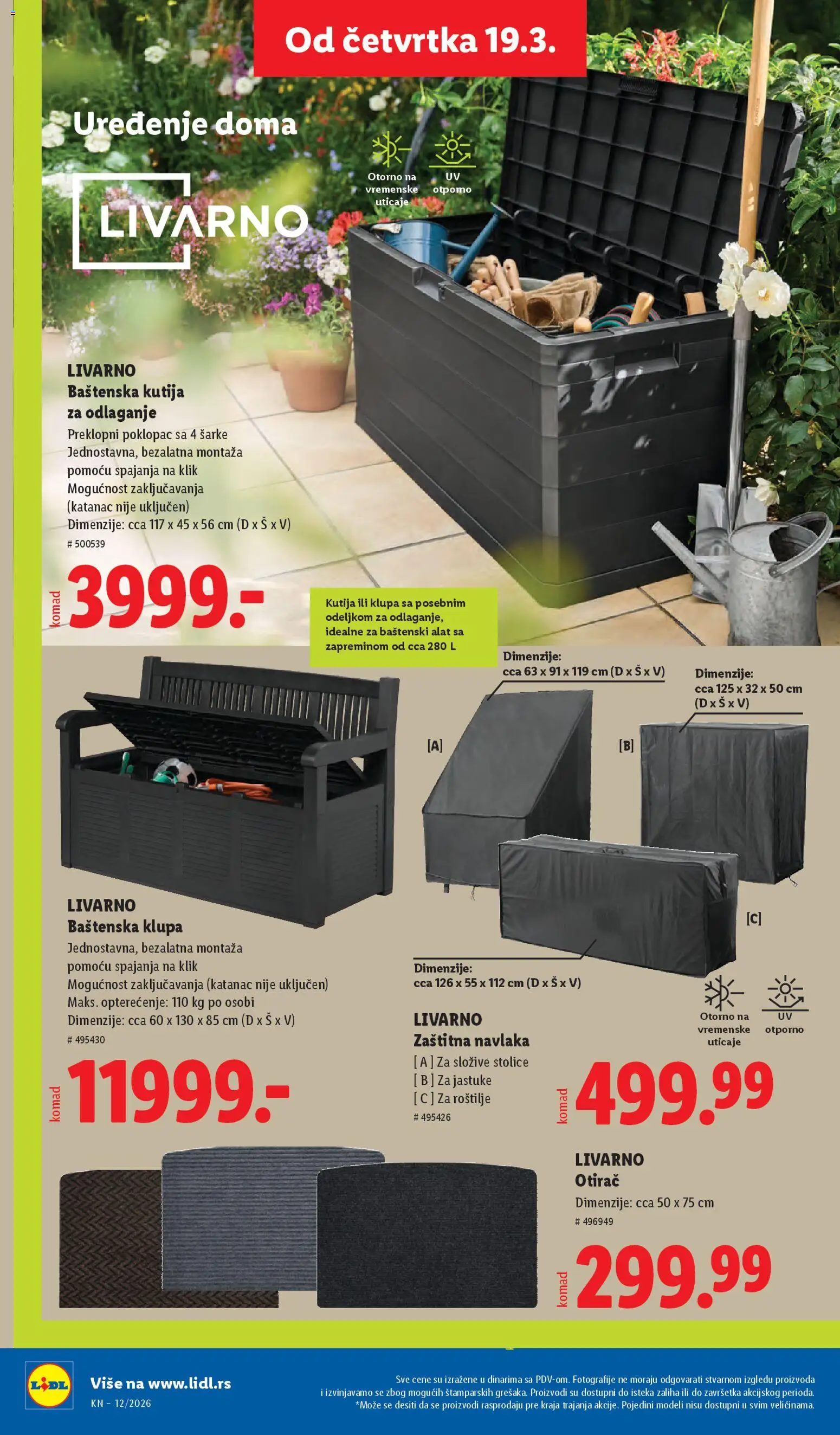 Lidl katalog - važi od 19.03.2026 | Strana: 68 | Proizvode: Kutija, Otirač, Klupa