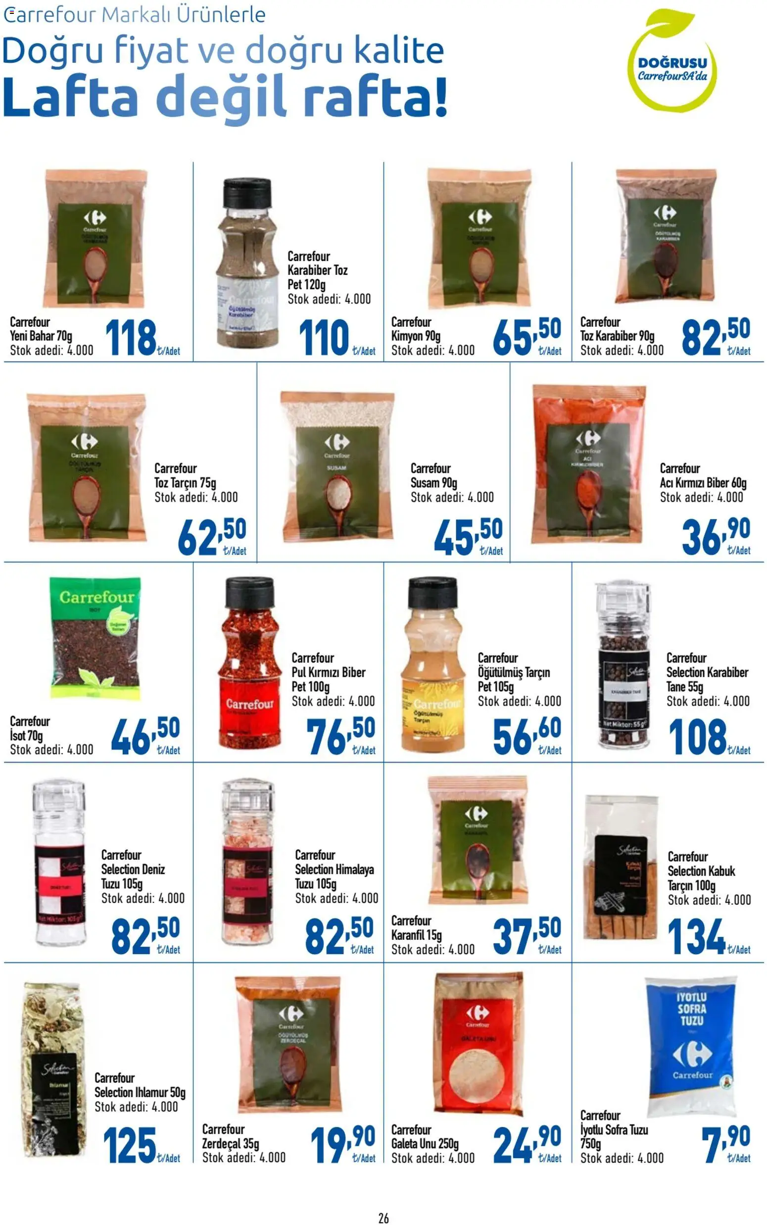 CarrefourSA Katalog - 04.12.2025 tarihinden itibaren geçerlidir | Sayfa: 26 | Ürünler: Tarçın, Karabiber, Biber, Kırmızı biber
