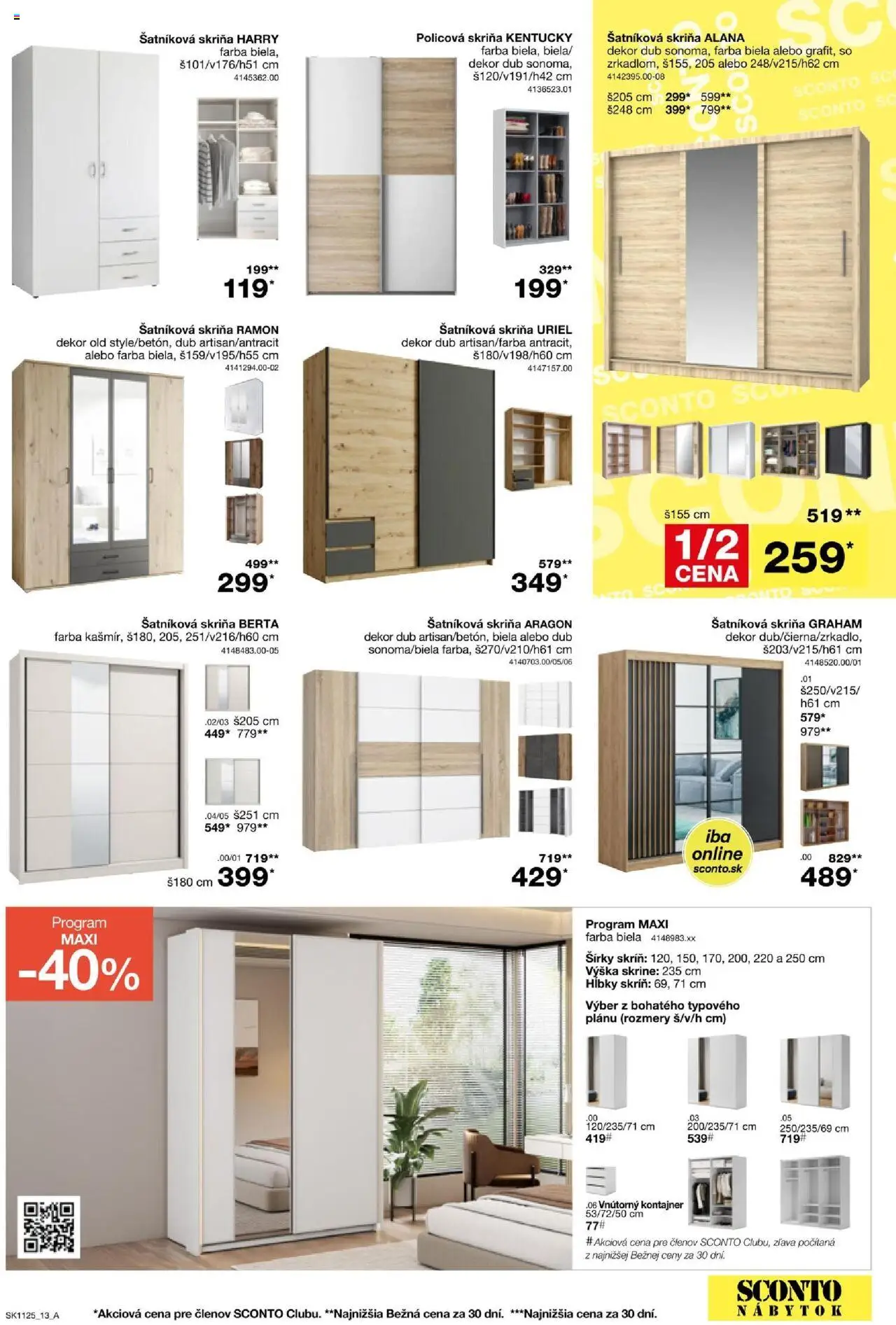 Sconto nábytok leták │ platný od 27.08.2025 | Strana: 13 | Produkty: Nábytok, Šatníková skriňa, Skriňa, Policová skriňa
