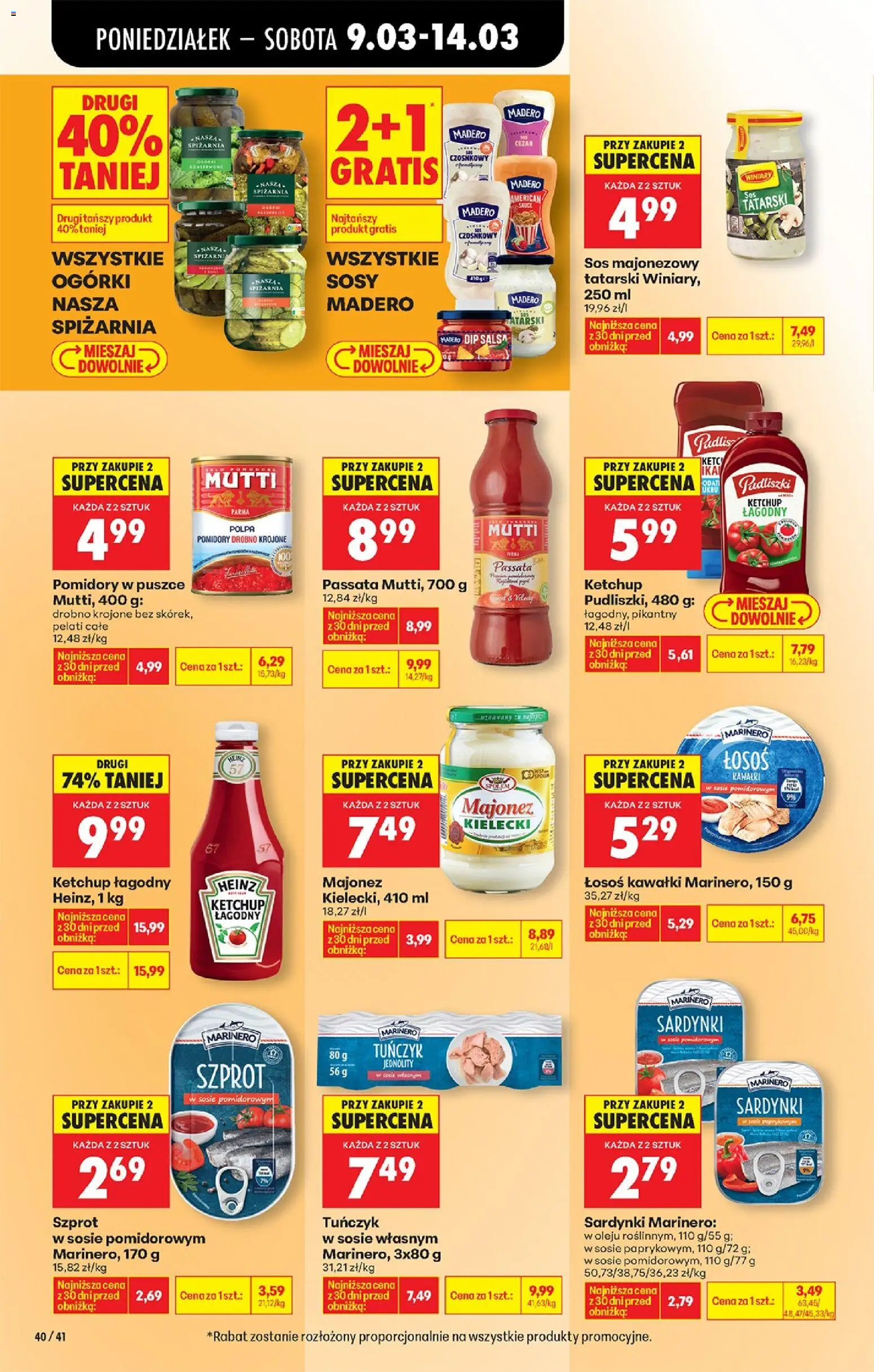Biedronka gazetka od poniedziałku od 09.03.2026 | Strona: 46 | Produkty: Ketchup, Tuńczyk, Pomidory, Sos