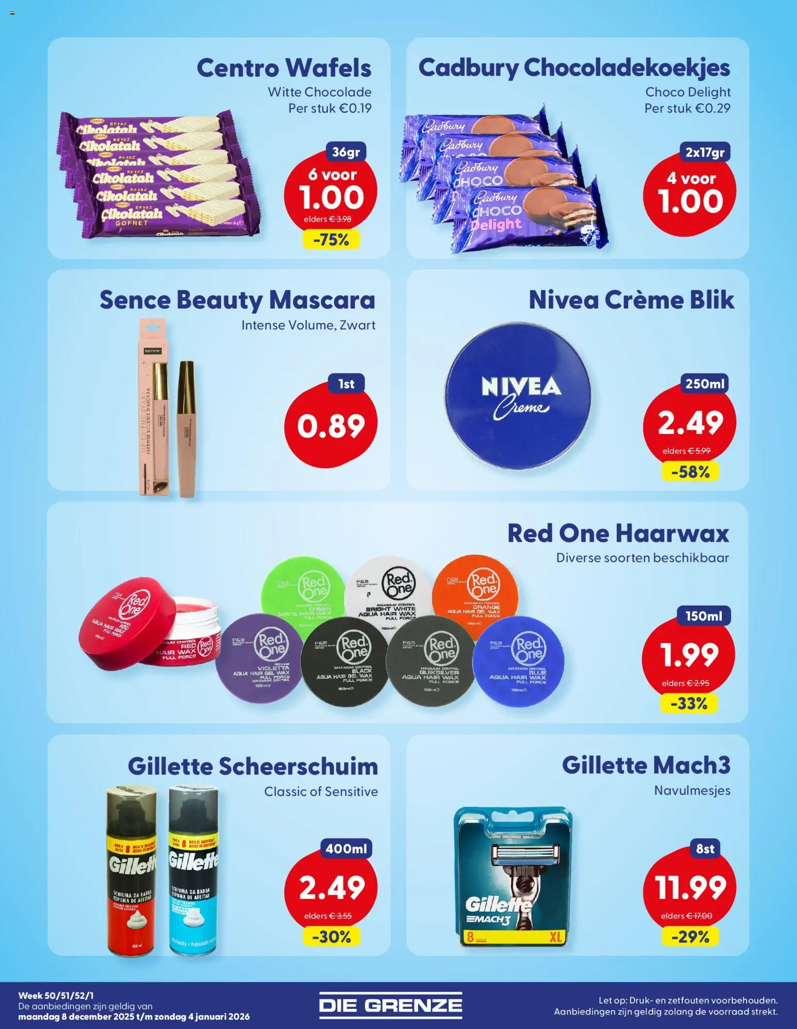 {H1} | Pagina: 7 | Producten: Chocolade, Wafels, Gel, Mascara