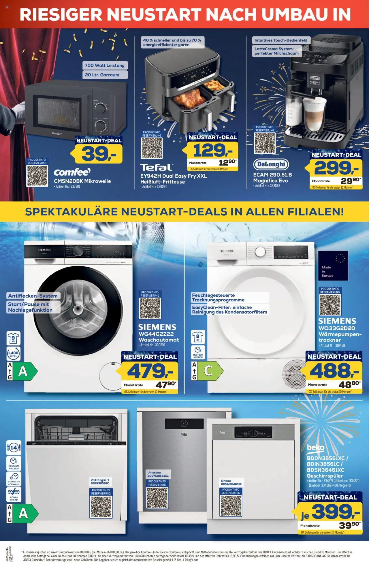 Euronics  Neustart  Angebote – gültig ab 02.10.2025 | Seite: 4 | Produkte: Siemens, Trockner, Geschirrspüler, Heißluftfritteuse