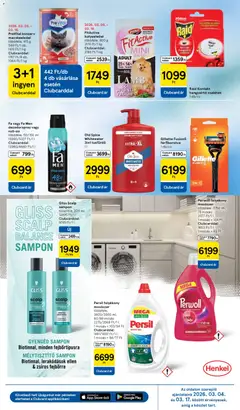 Tesco aktuális akciós újság - amely érvényes a következő dátumtól: 12.03.2026 | Oldal: 29 | Termékek: Persil, Macskaeledel, Sampon, Mosószer