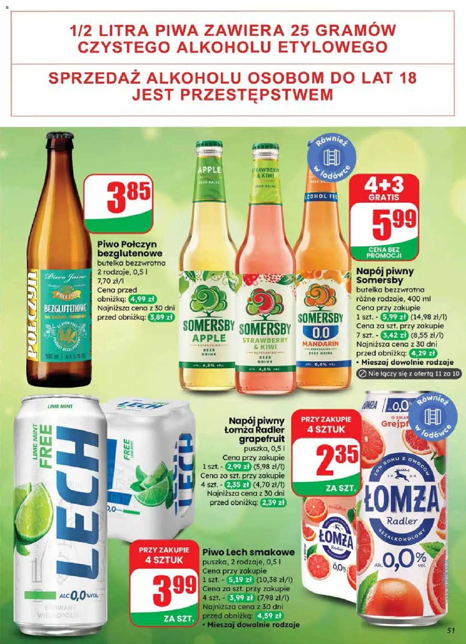 Dino gazetka od 18.03.2026 | Strona: 51 | Produkty: Piwo, Somersby, Kiwi, Grejpfrut