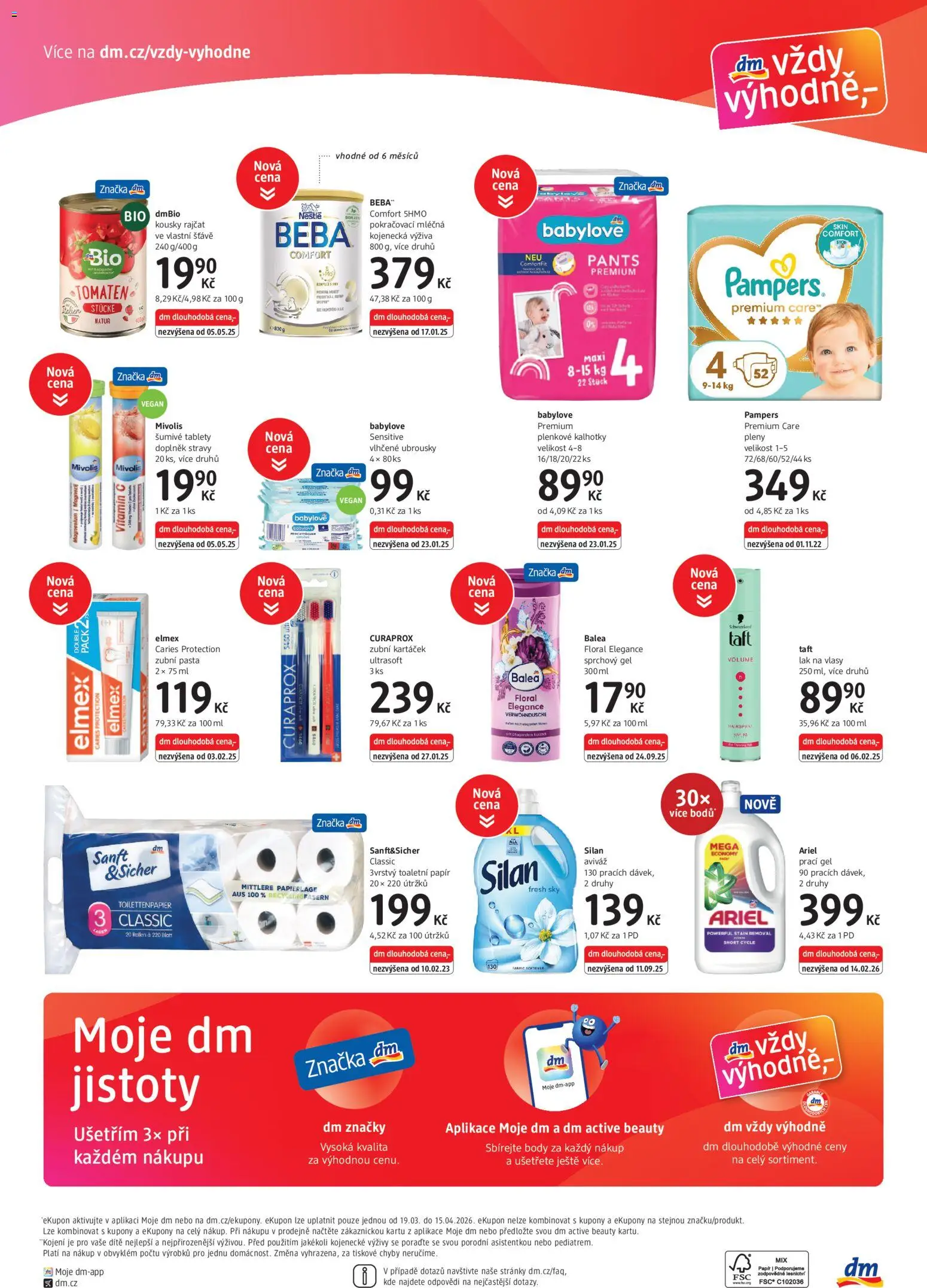 dm drogerie leták - Express od 19.03.2026 | Strana: 4 | Produkty: Vlhčené ubrousky, Vitamin c, Toaletní papír, Body