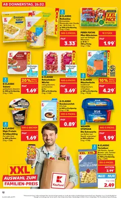 K-CLASSIC Kondensmilch, 4 % Fett je 500-g-Großpackg. ab 26.02.2026 gültig | Seite: 12 | Produkte: Gouda, Pudding, Salami, Reibekase