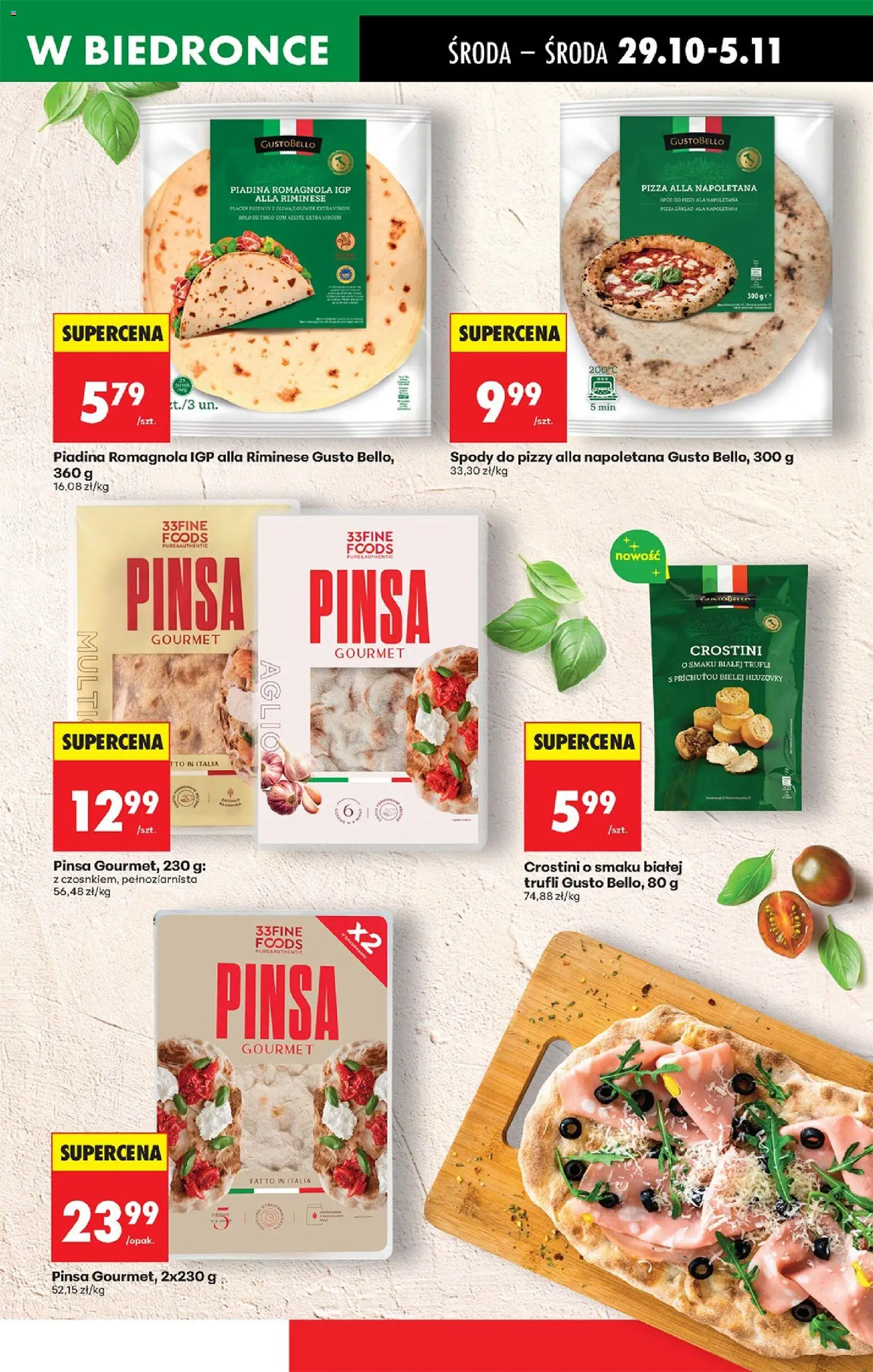 Biedronka gazetka - Oferta w tym tygodniu od 29.10.2025 | Strona: 49 | Produkty: Oliwa z oliwek, Spody do pizzy, Spód do pizzy, Pinsa