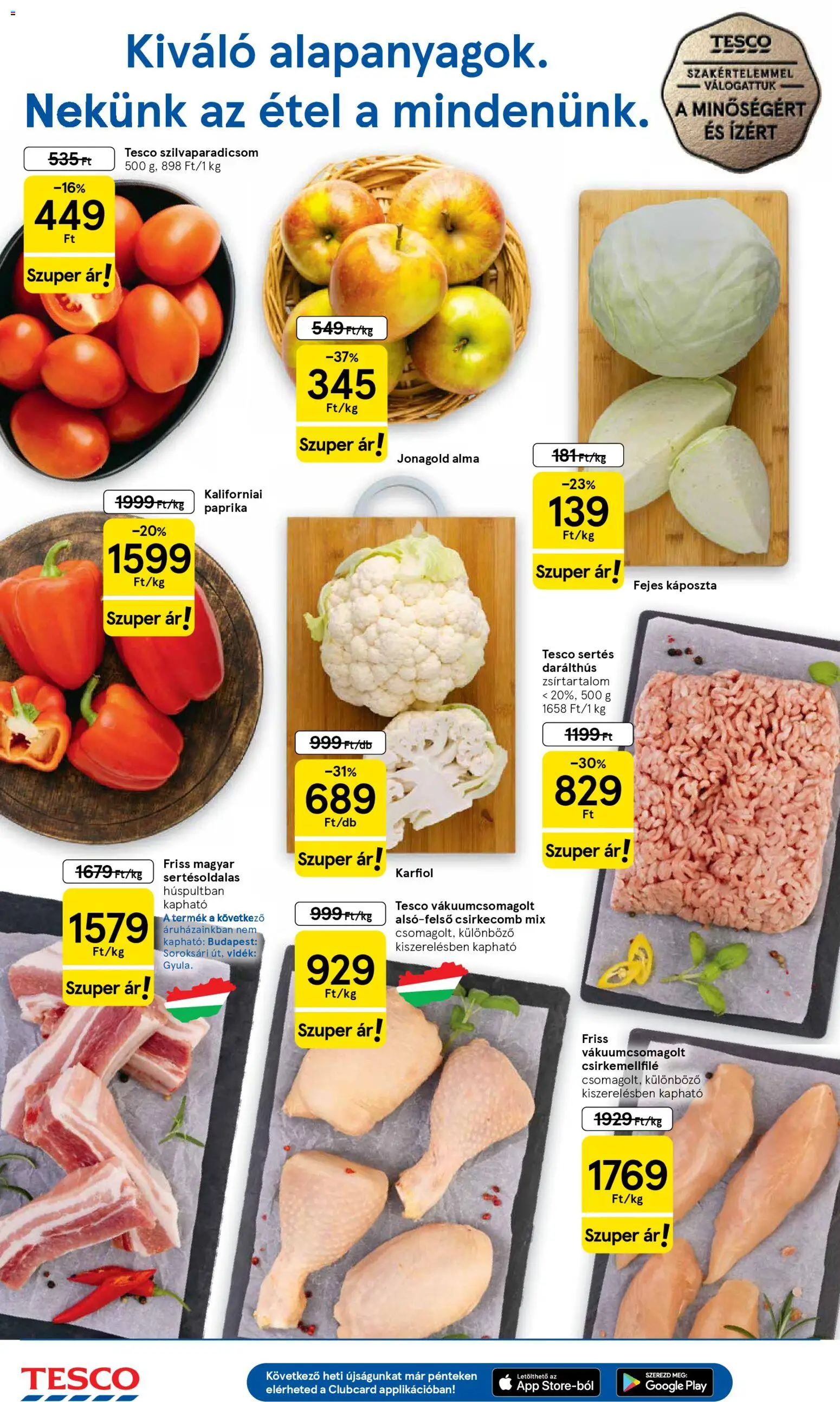 Tesco akciós ujság - amely érvényes a következő dátumtól: 05.03.2026 | Oldal: 2 | Termékek: Káposzta, Karfiol, Fejes káposzta, Alma