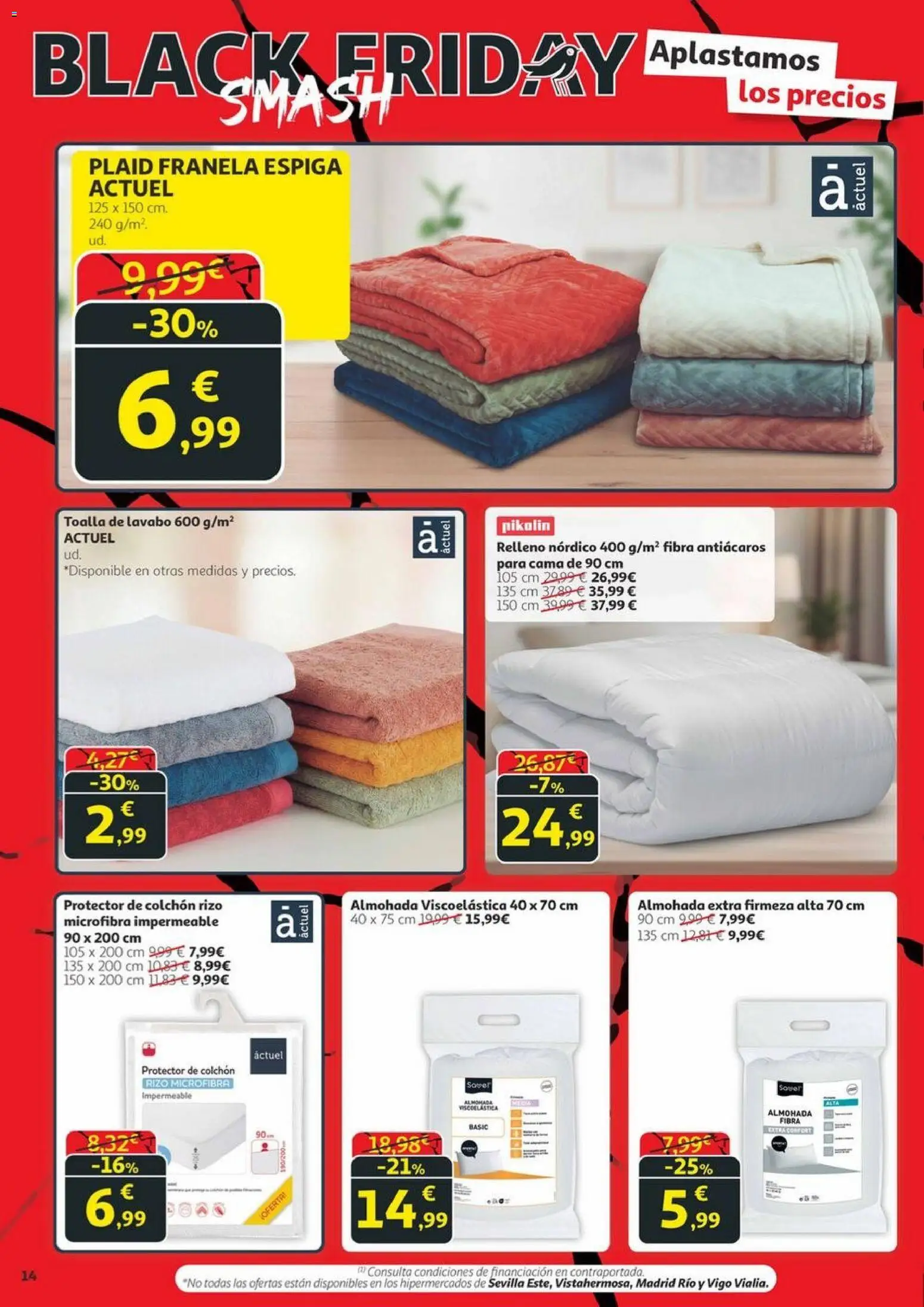 Alcampo - Black Friday Canarias │ válido desde el 20.11.2025 | Página: 14 | Productos: Colchon, Cama, Almohada, Lavabo