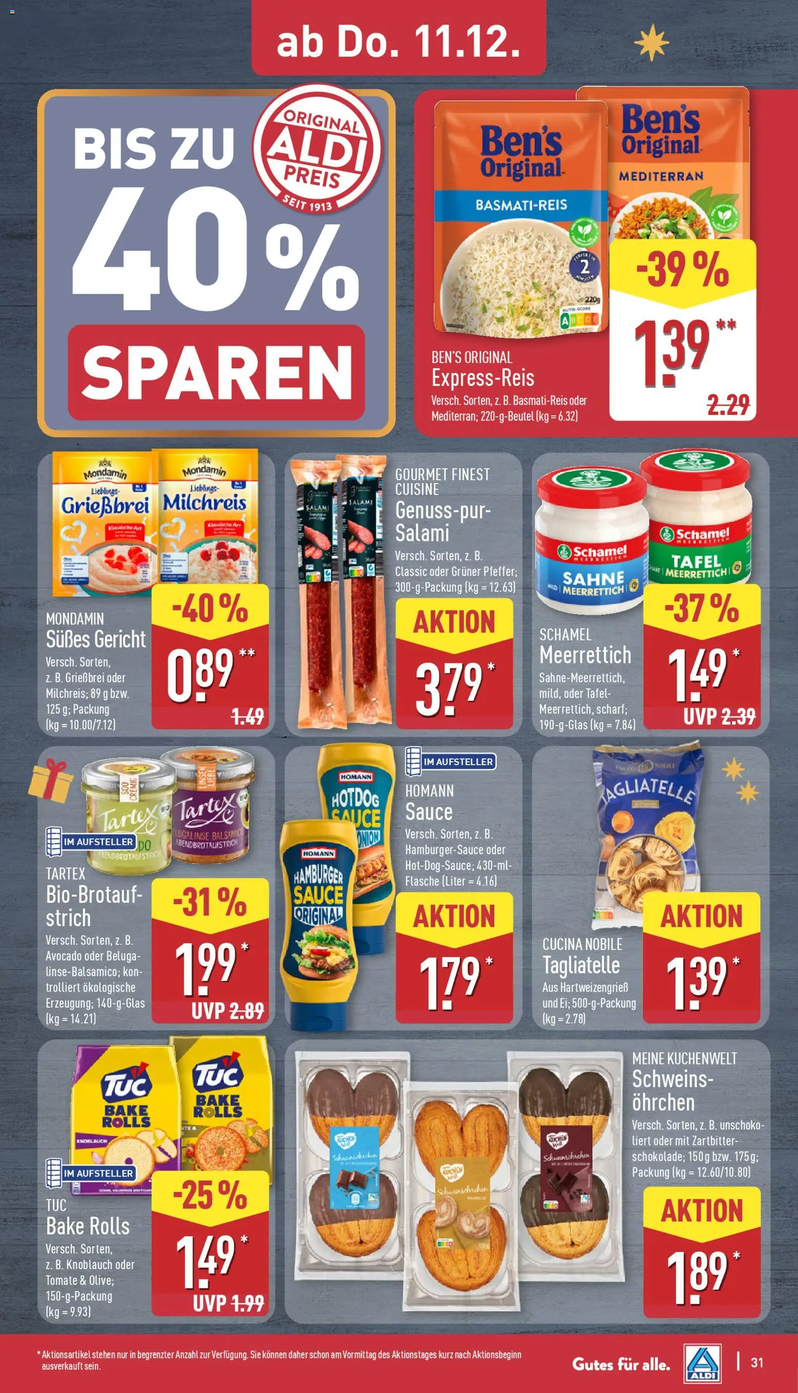Aldi Prospekt 	 – gültig ab 08.12.2025 | Seite: 31 | Produkte: Balsamico, Avocado, Salami, Sahne