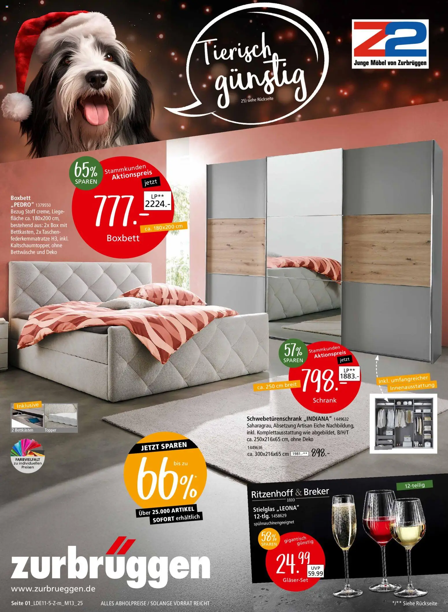 Zurbrüggen Z2-Junges Wohnen – gültig ab 08.11.2025 | Seite: 1 | Produkte: Schwebetürenschrank, Schrank, Box, Bettwäsche