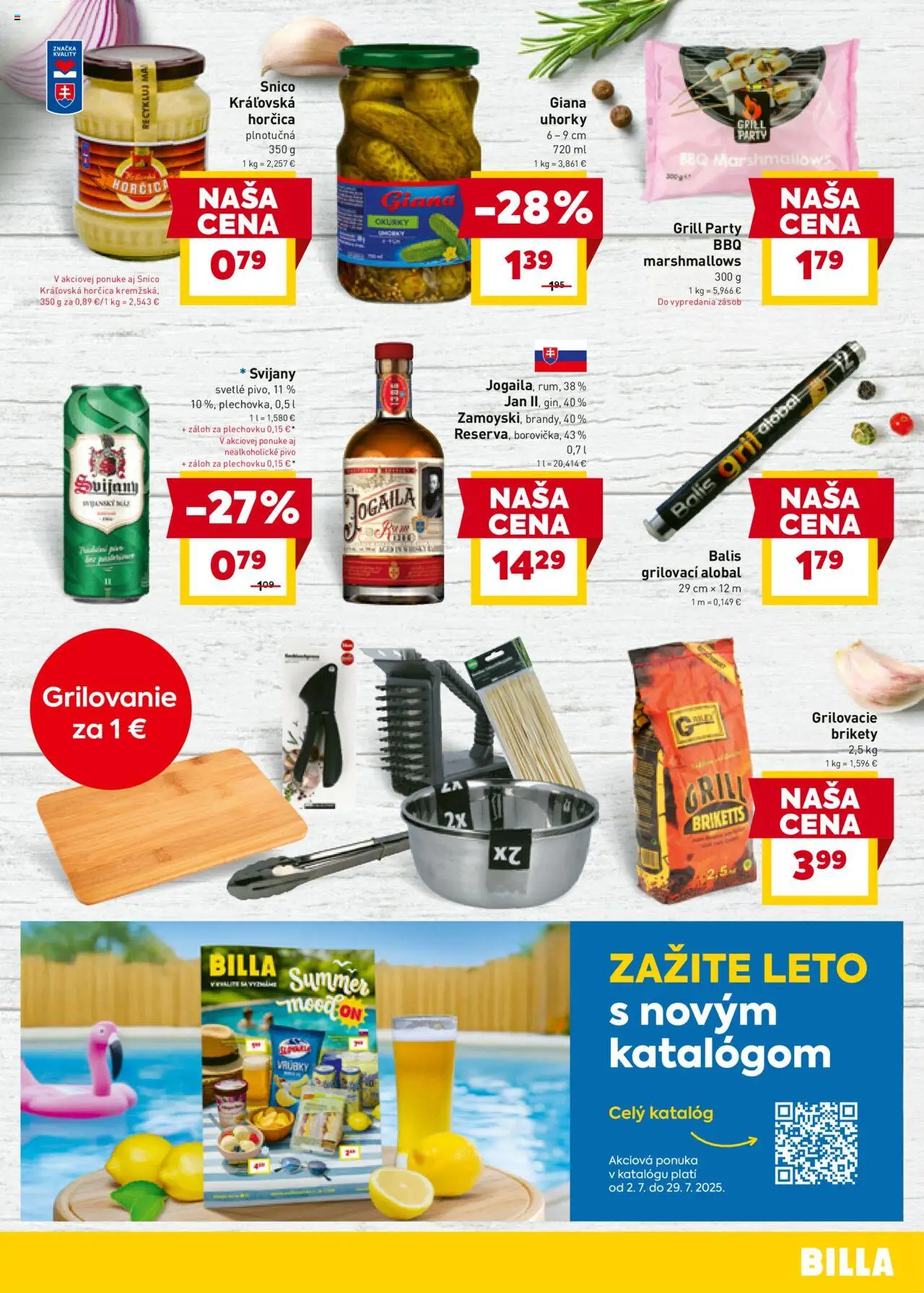 Billa leták │ platný od 23.07.2025 | Strana: 9 | Produkty: Gril, Svijany, Uhorky