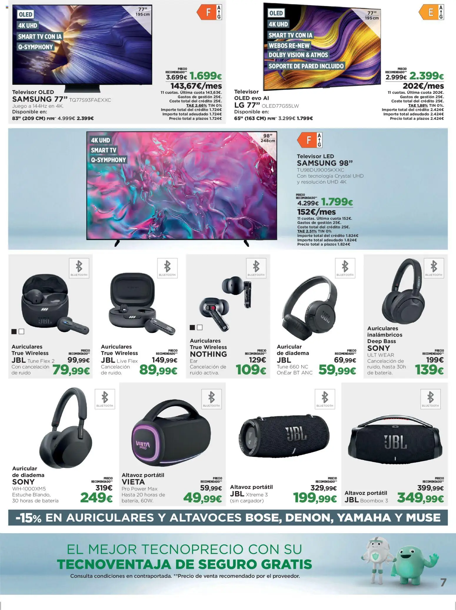 El Corte Inglés ofertas │ válido desde el 05.03.2026 | Página: 7 | Productos: Altavoces, Auriculares, Altavoz, Batería