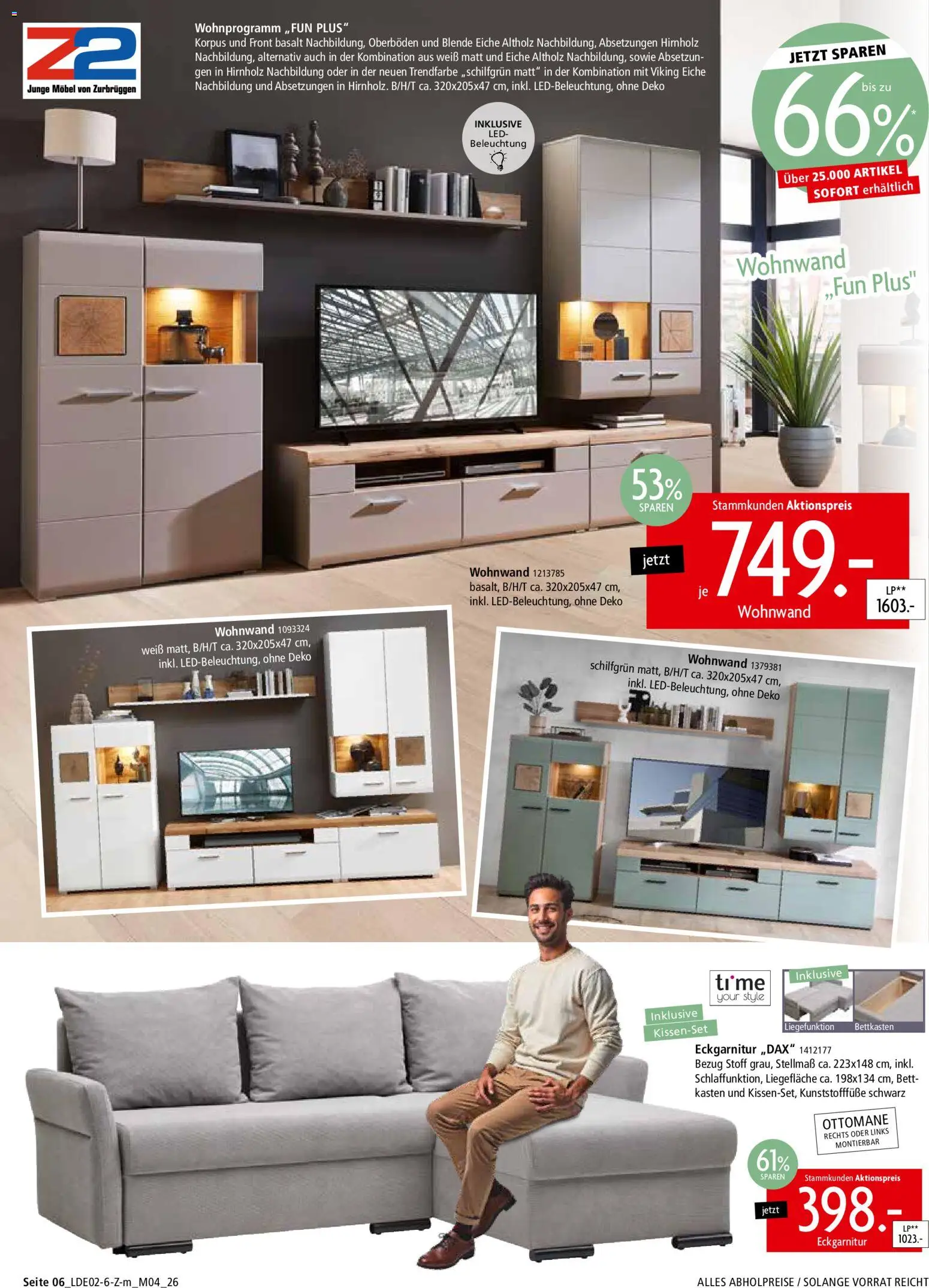 Zurbrüggen Prospekt 	 – gültig ab 22.02.2026 | Seite: 6 | Produkte: Wohnwand, Bett