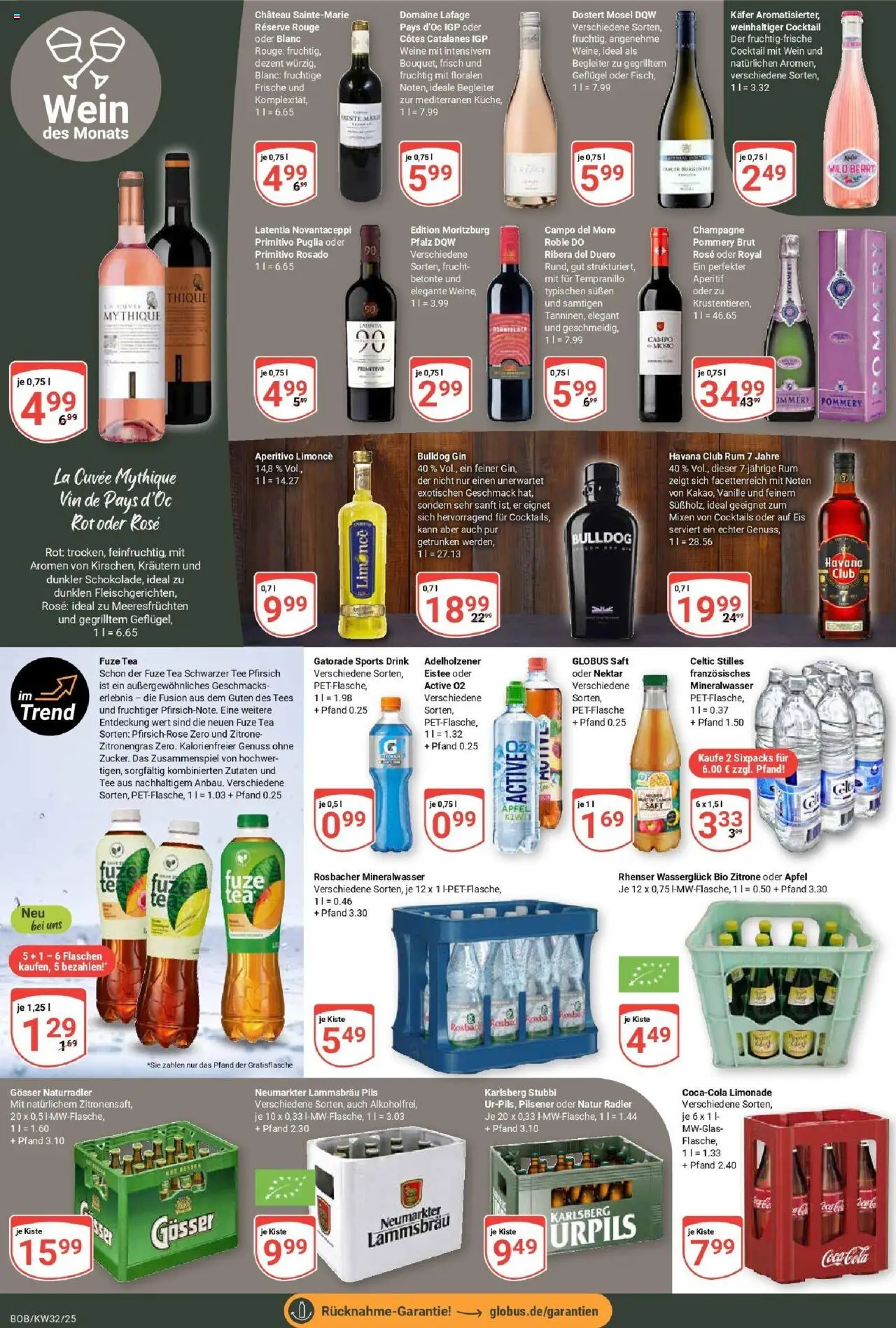 Globus prospekt Bobenheim-Roxheim	 - gültig ab dem 03.08.2025 | Seite: 15 | Produkte: Zitronengras, Saft, Tee, Eis