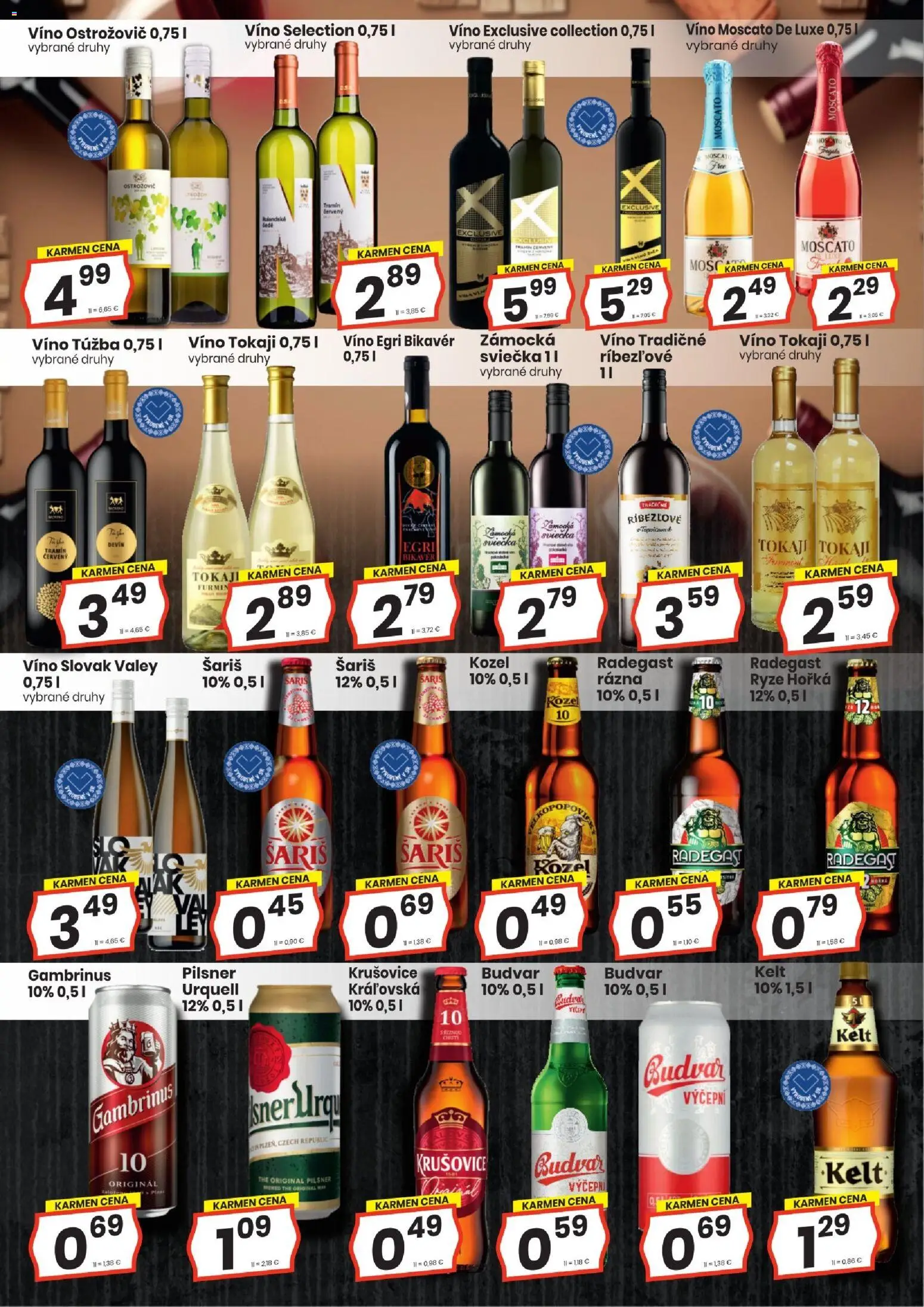 Nové KARMEN CBA akcie – leták je platný od 19.03.2026 | Strana: 13 | Produkty: Radegast, Budvar, Šariš, Gambrinus