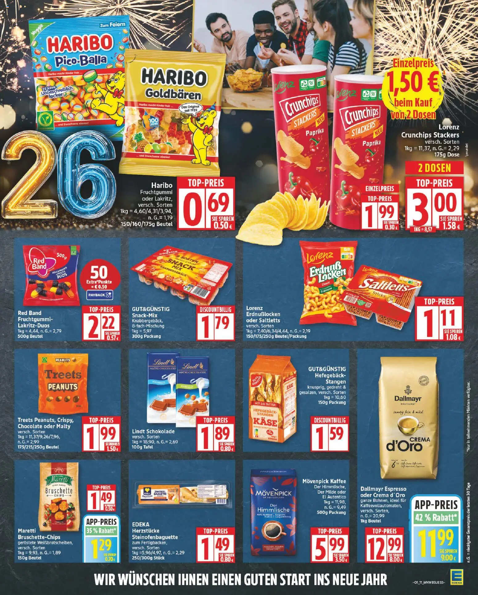 Edeka Prospekt 	 – gültig ab 29.12.2025 | Seite: 11 | Produkte: Käse, Schokolade, Lorenz crunchips, Chips