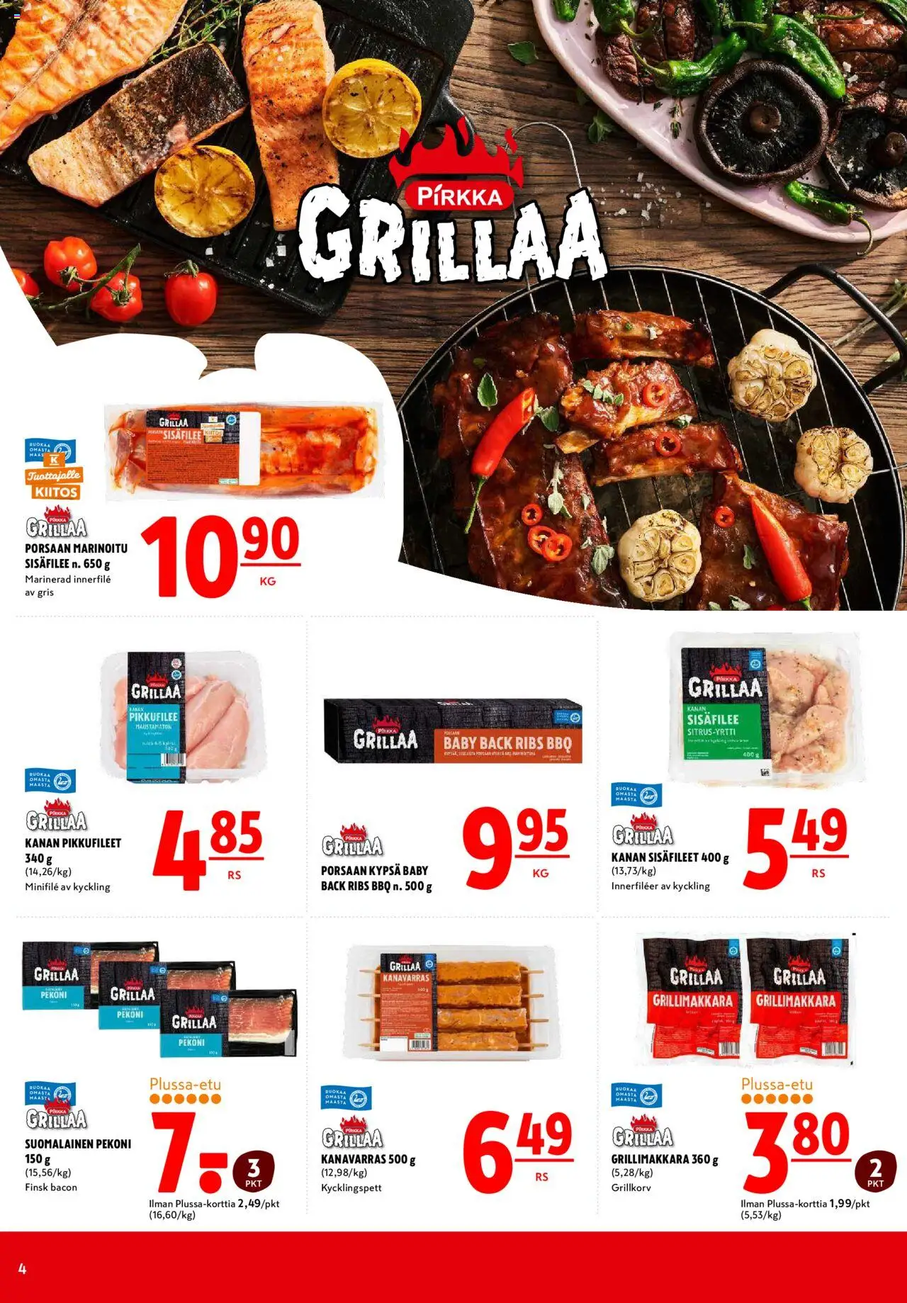  | Sivu: 4 | Tuotteet: Pekoni, Grillimakkara