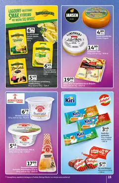 Pogląd oferty "Auchan Gazetka - Znane Marki duży wybór Hipermarket" - ważna od 04.12.2025 | Strona: 15 | Produkty: Serek, Camembert, Ser, Pizza
