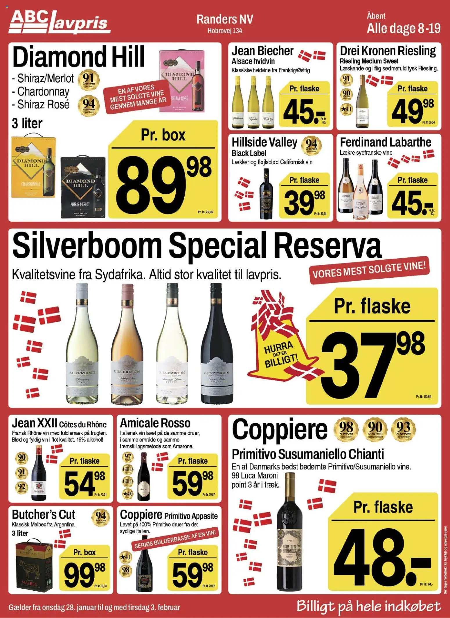 Abc Lavpris tilbudsavis – gyldig fra 28.01.2026 | Side: 14 | Produkter: Vin, Søm