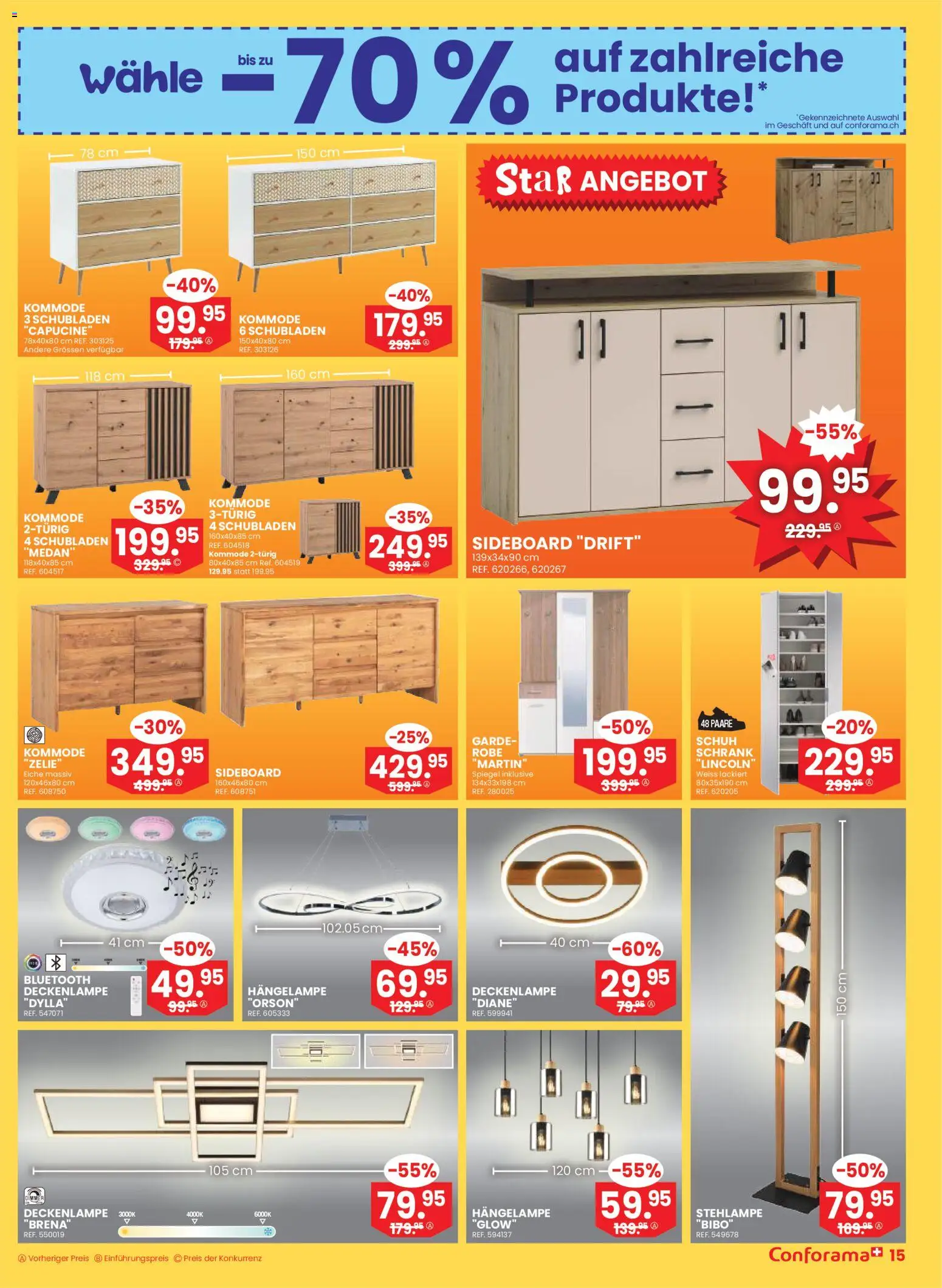 Conforama Aktionen – gültig ab 07.01.2026 | Seite: 15 | Produkte: Kommode, Schrank, Spiegel, Sideboard