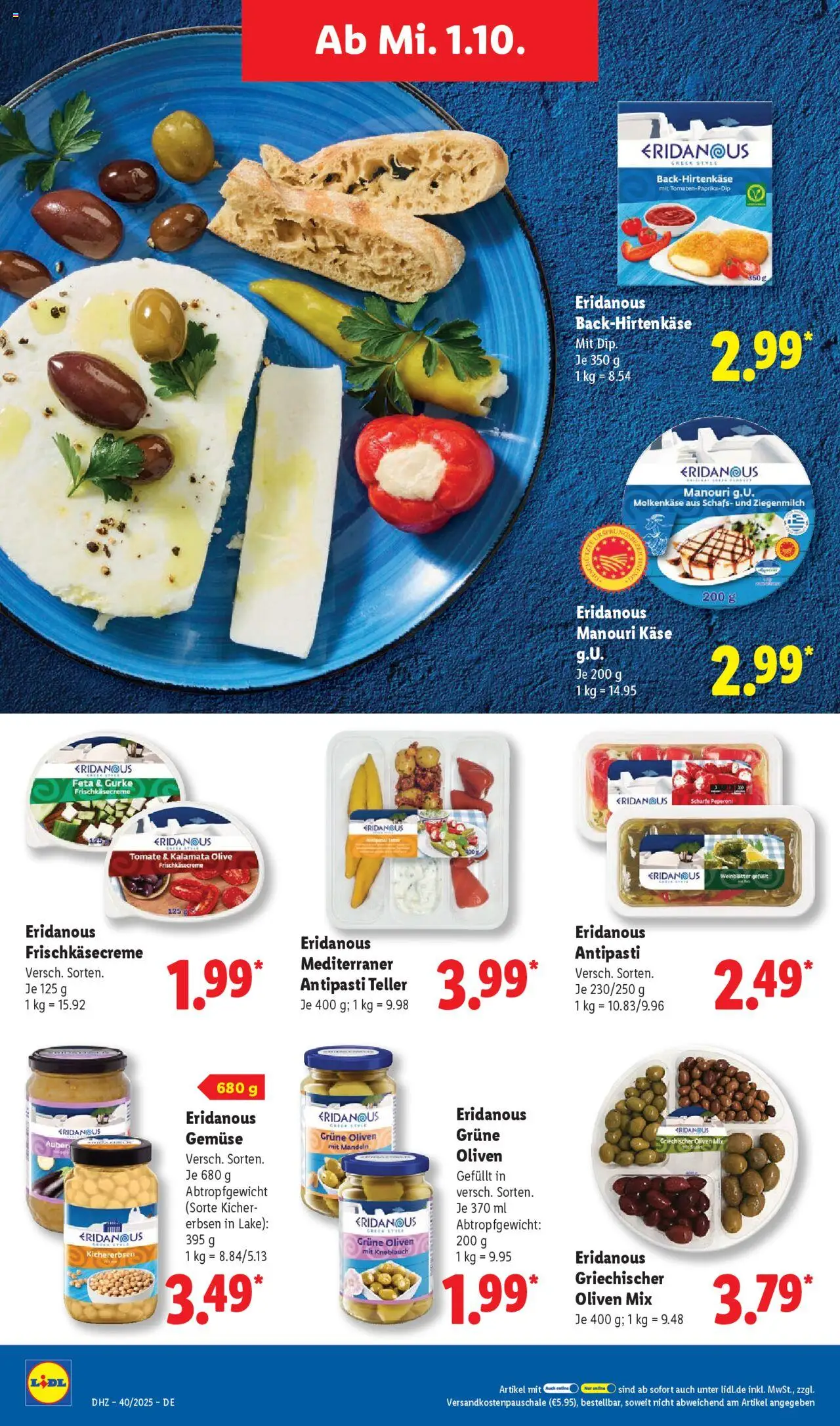 Lidl Prospekt 	 – gültig ab 29.09.2025 | Seite: 54 | Produkte: Käse, Mandeln, Knoblauch, Erbsen