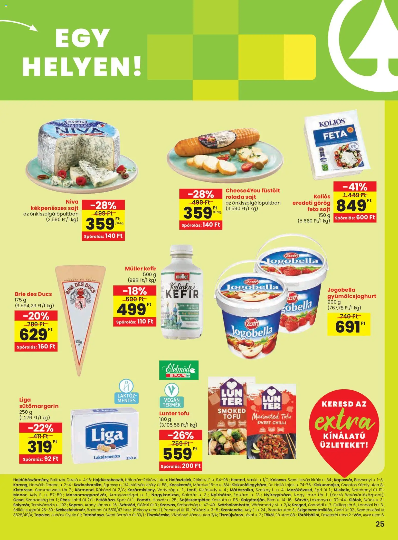 Spar akciós ujság - amely érvényes a következő dátumtól: 20.11.2025 | Oldal: 6 | Termékek: Feta sajt, Sajt, Vegán, Gyümölcsjoghurt