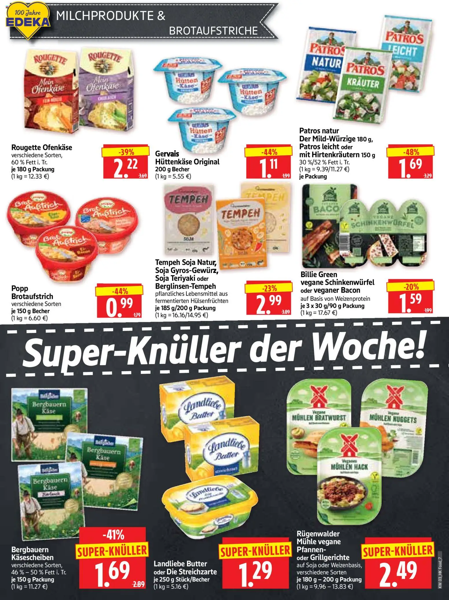 HERKULES Prospekt 	 – gültig ab 12.01.2026 | Seite: 7 | Produkte: Butter, Rougette ofenkase, Patros, Hüttenkäse