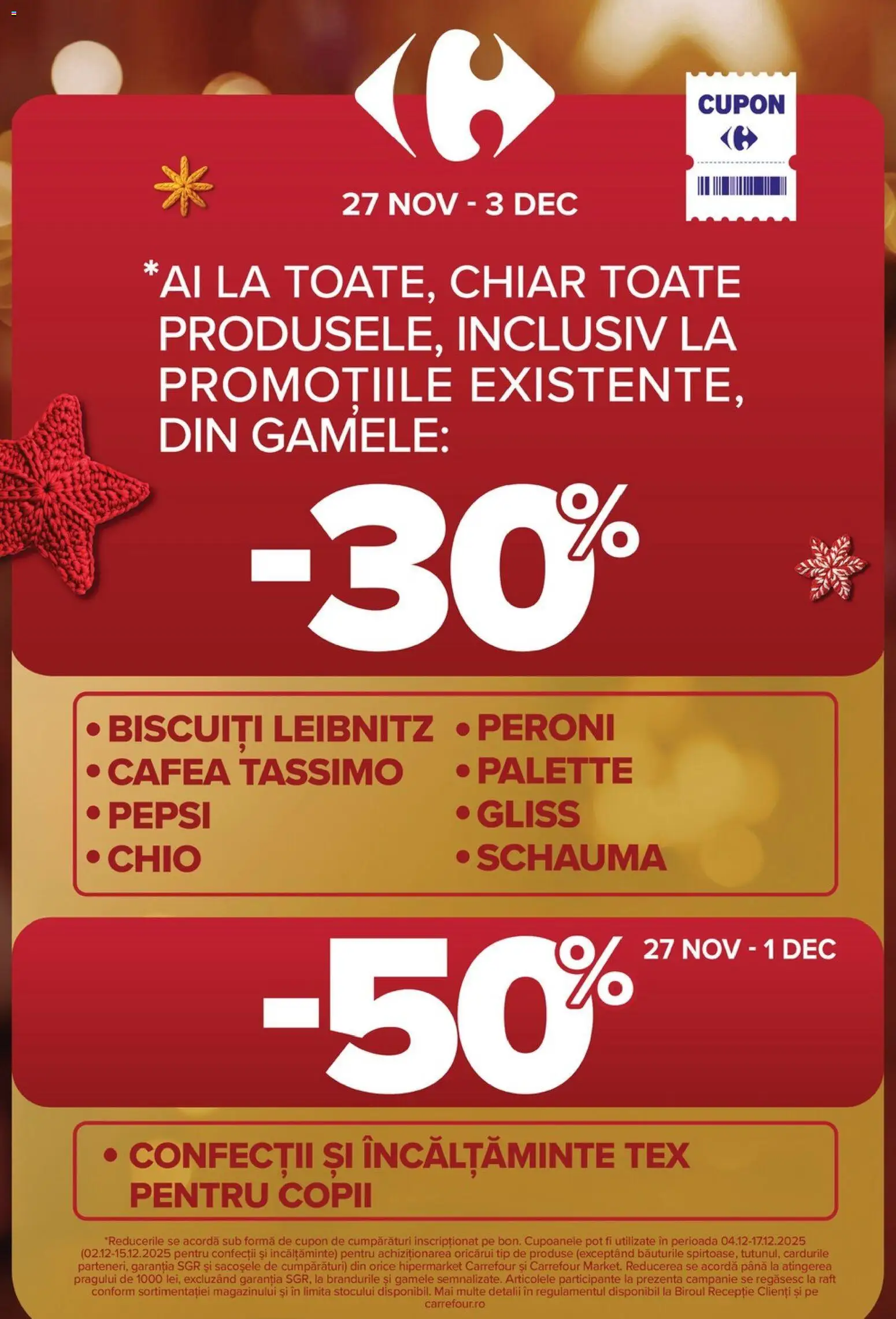 Noul catalog Carrefour – valabil de la 26.11.2025 | Pagină: 2 | Produse: Raft, Cafea, Bornoz takımı, Biscuiți