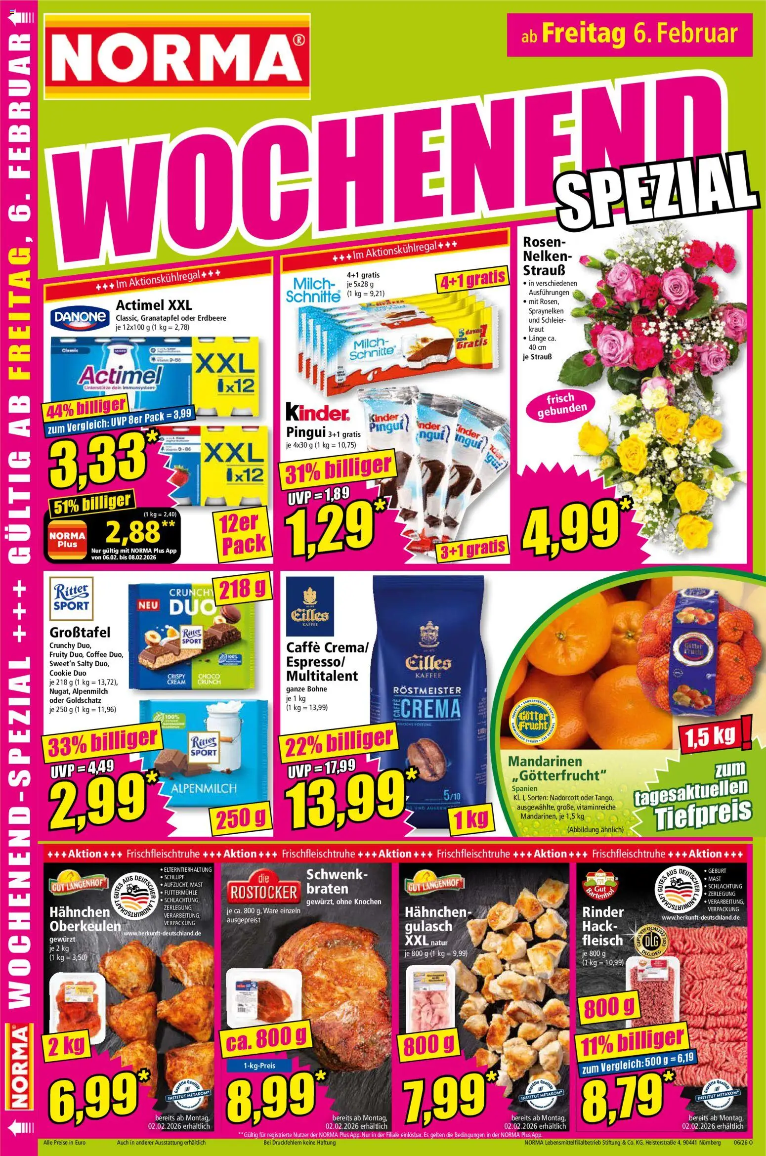 Norma Prospekt 	 – gültig ab 02.02.2026 | Seite: 18 | Produkte: Granatapfel, Kaffee, Kraut, Fleisch