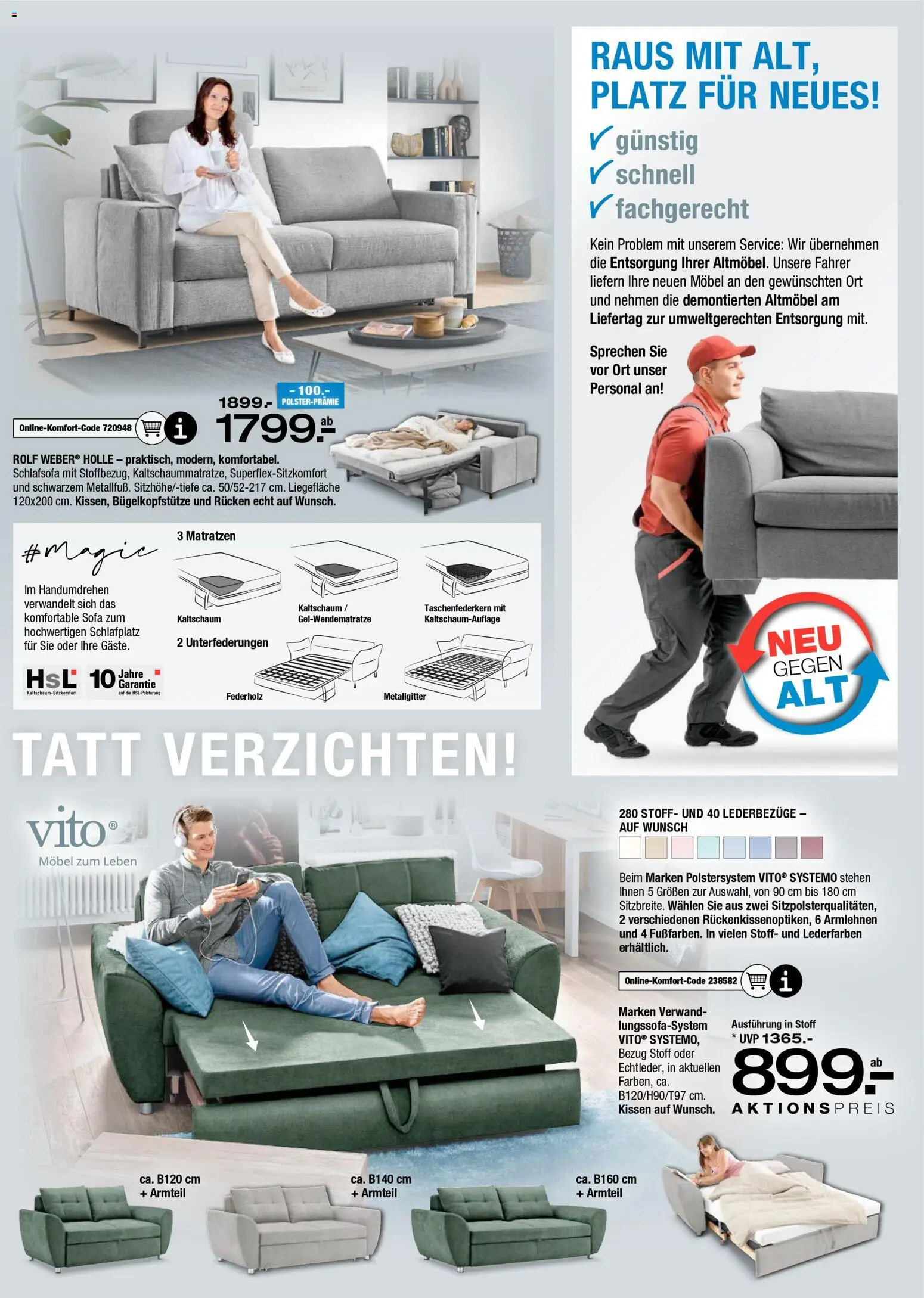 Ostermann Polster Spezial – gültig ab 19.03.2026 | Seite: 23 | Produkte: Schlafsofa, Kissen, Sofa