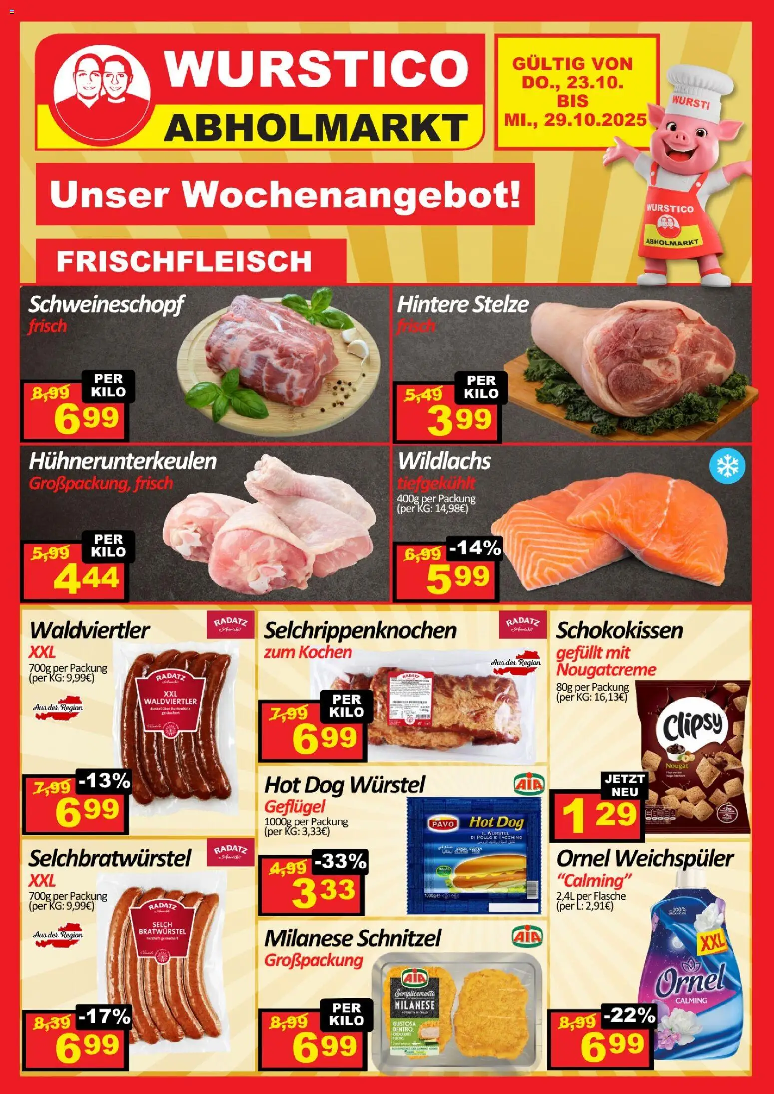 Wurstico Abholmarkt Flugblatt gültig ab 30.10.2025 | Seite: 4 | Produkte: Weichspüler