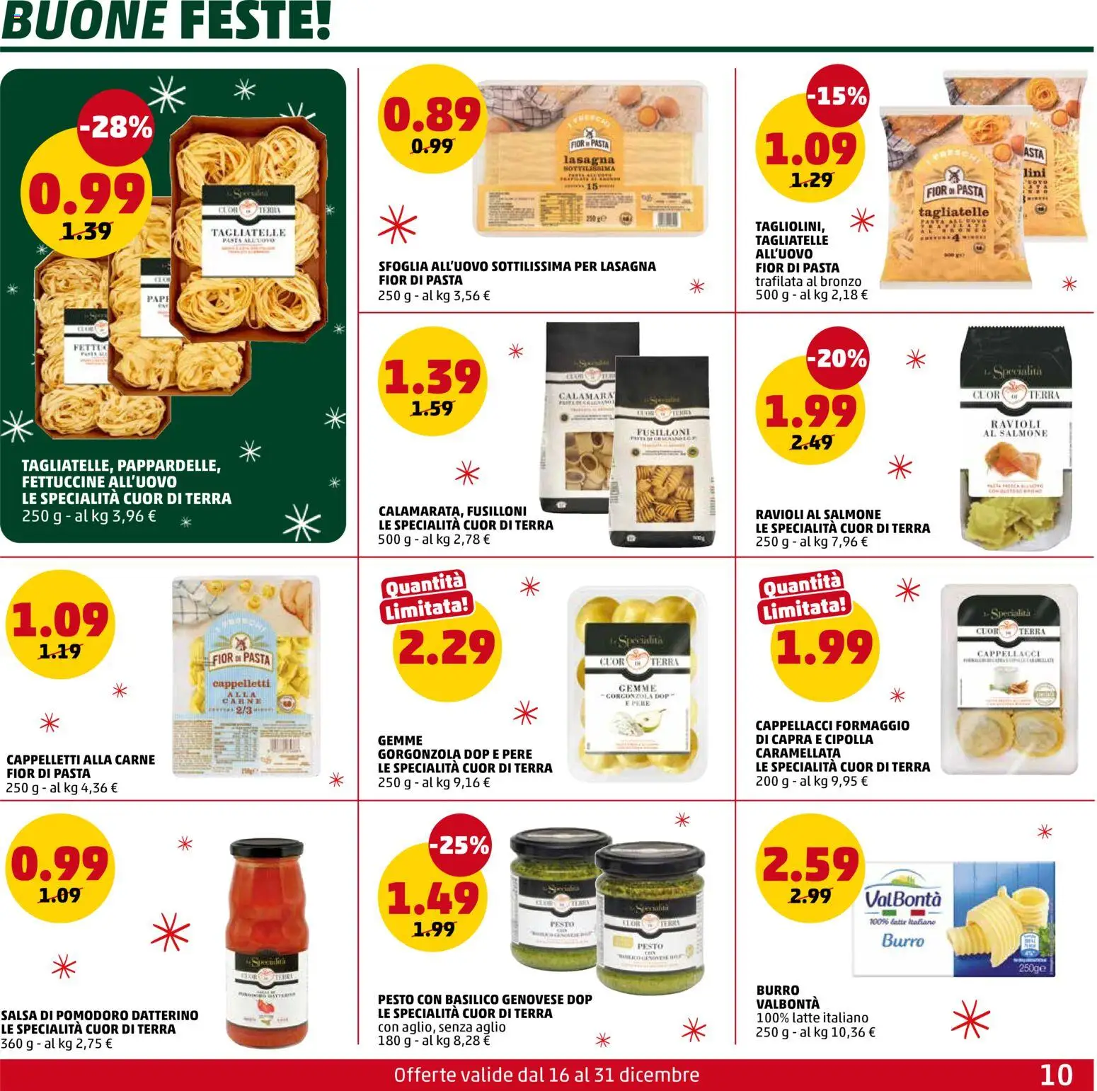 Volantino PENNY del 16.12.2025 | Pagina: 10 | Prodotti: Aglio, Pasta, Basilico, Fettuccine