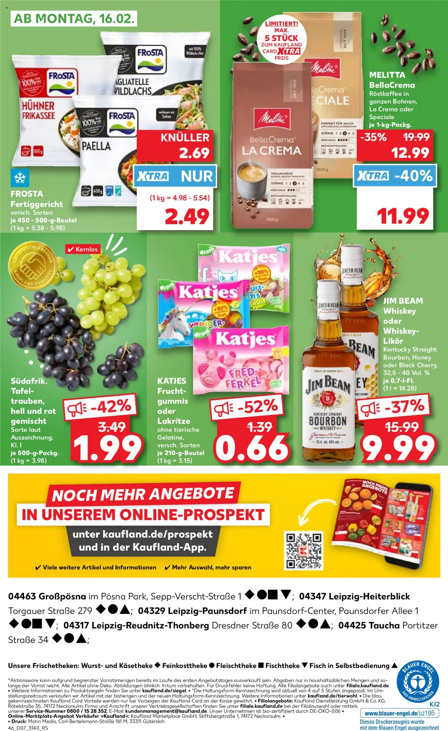 Kaufland prospekt Leipzig	 – gültig ab 12.02.2026 | Seite: 46 | Produkte: Jim beam, Trauben, Likör, Katjes