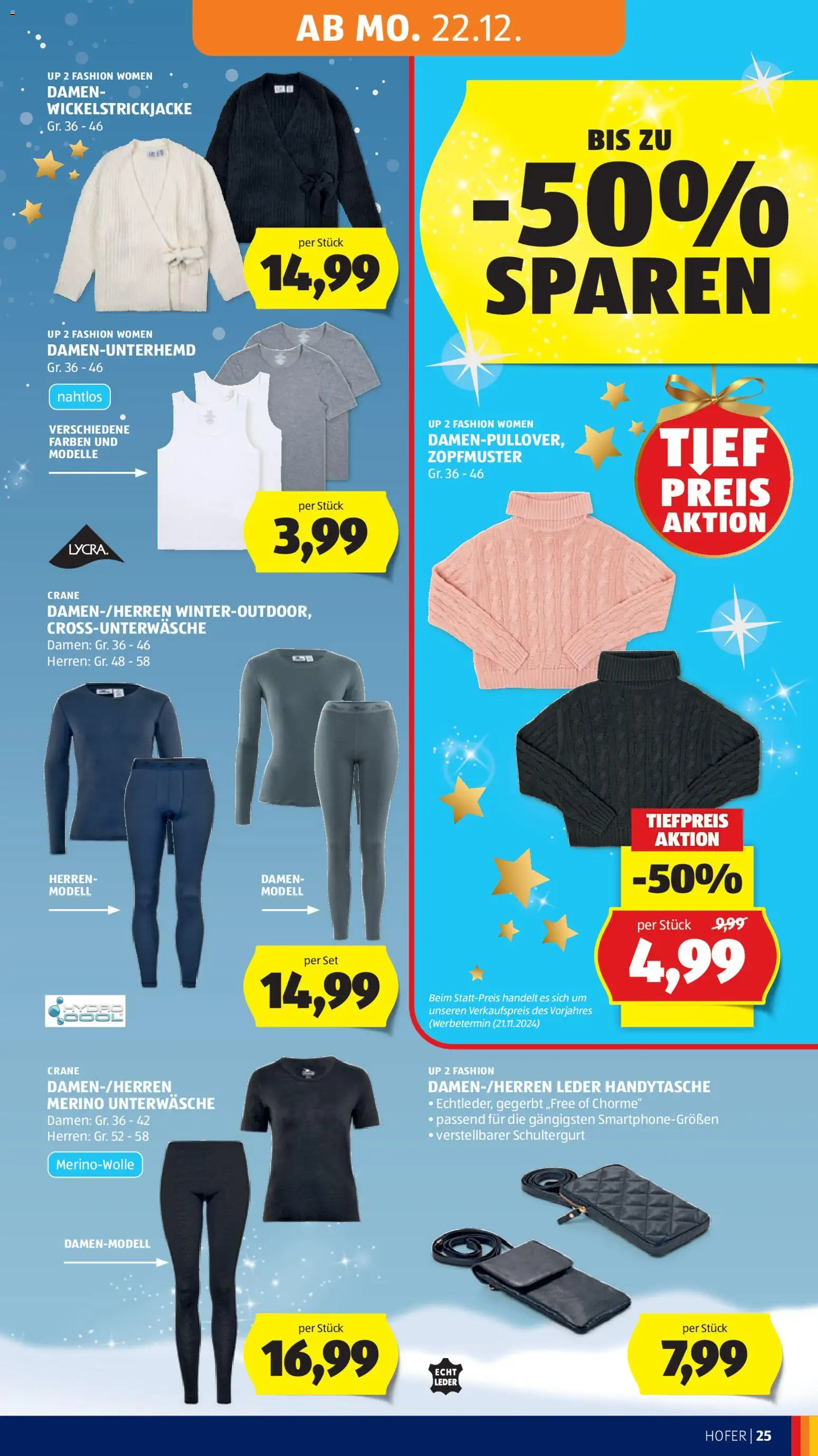 Hofer Flugblatt gültig ab 19.12.2025 | Seite: 33 | Produkte: Unterwäsche