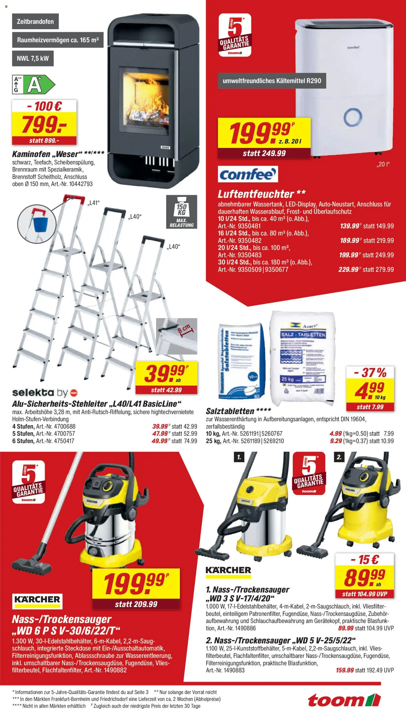 Toom Baumarkt Prospekt 	 – gültig ab 03.01.2026 | Seite: 5 | Produkte: Steckdose, Kaminofen, Salz