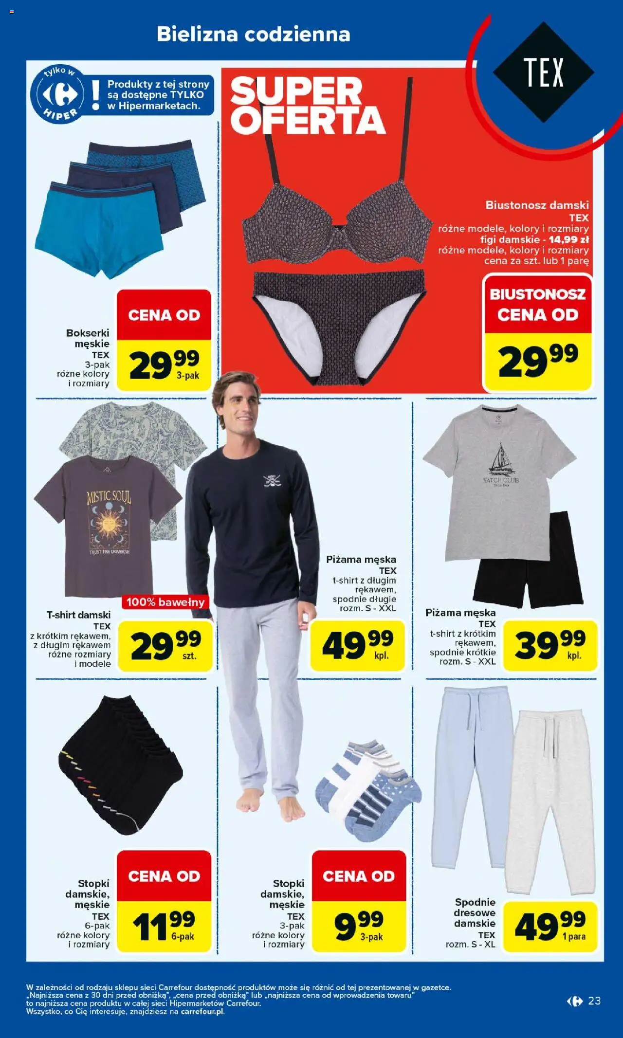 Carrefour Gazetka - Produkt Carrefour od 25.08.2025 | Strona: 23 | Produkty: Spodnie, Biustonosz, Piżama, Bokserki męskie