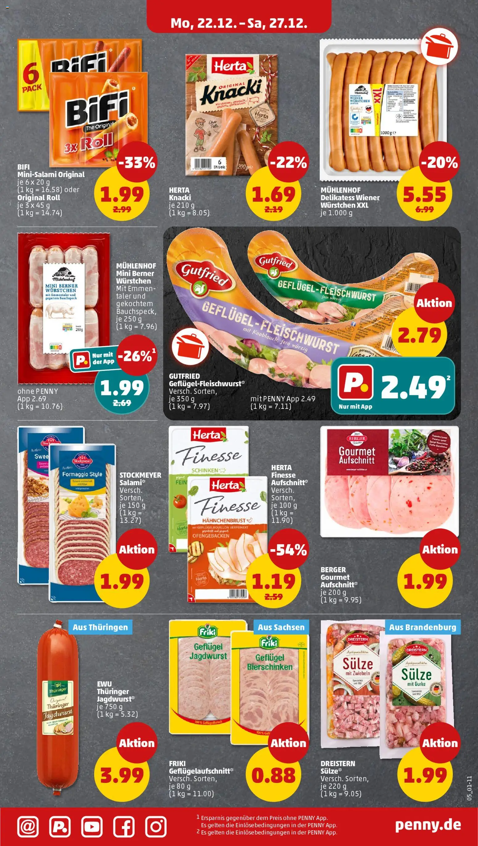 Penny Prospekt 	 – gültig ab 22.12.2025 | Seite: 9 | Produkte: Zwiebeln, Salami, Schinken, Hahnchenbrust